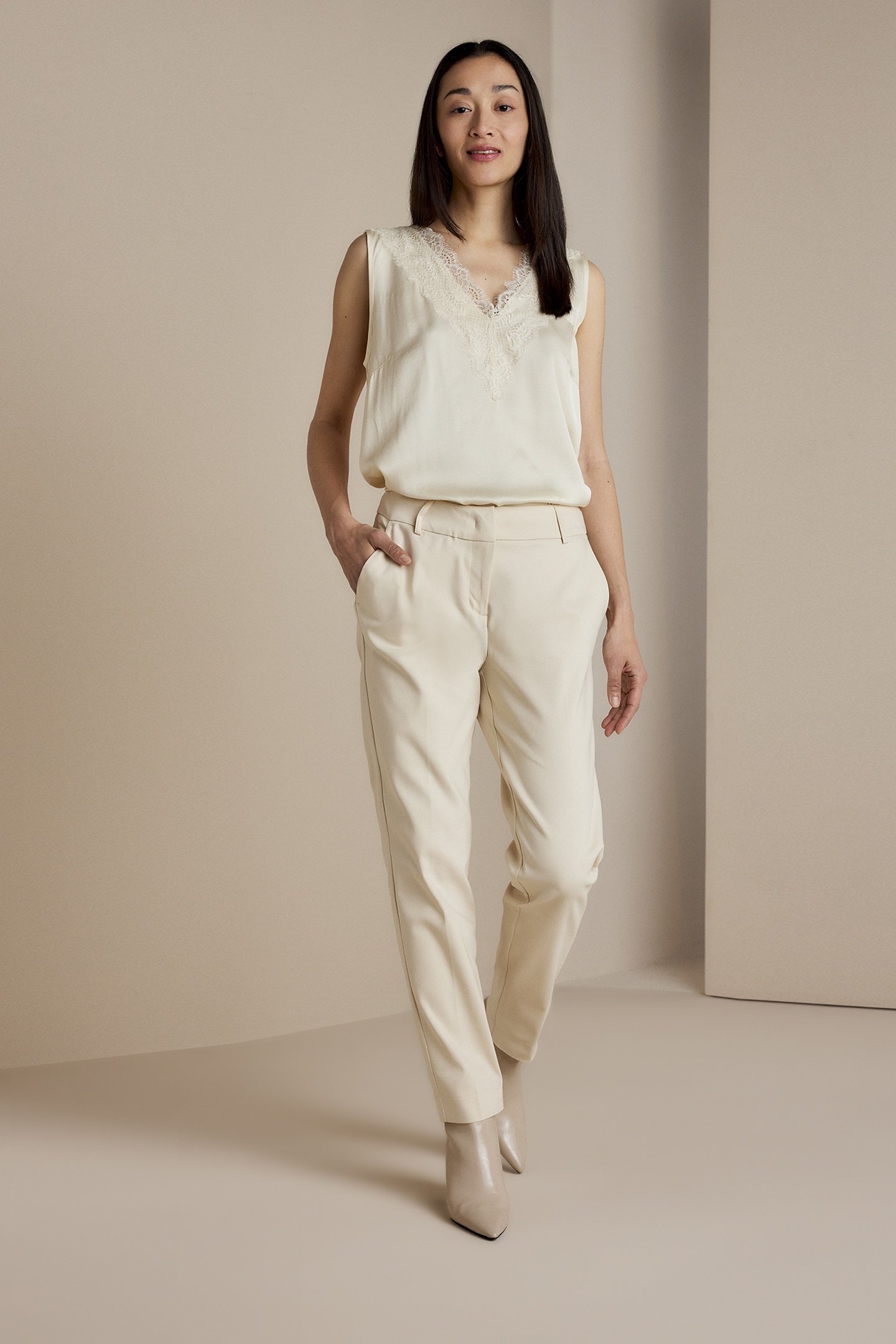TROUSERS CLASSIC STRETCH (4S100) IVORY 3