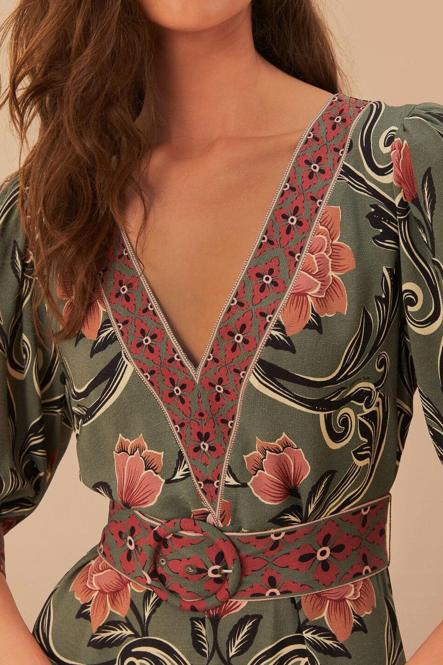 ARABESQUE FLORAL GREEN MAXI DRESS 4