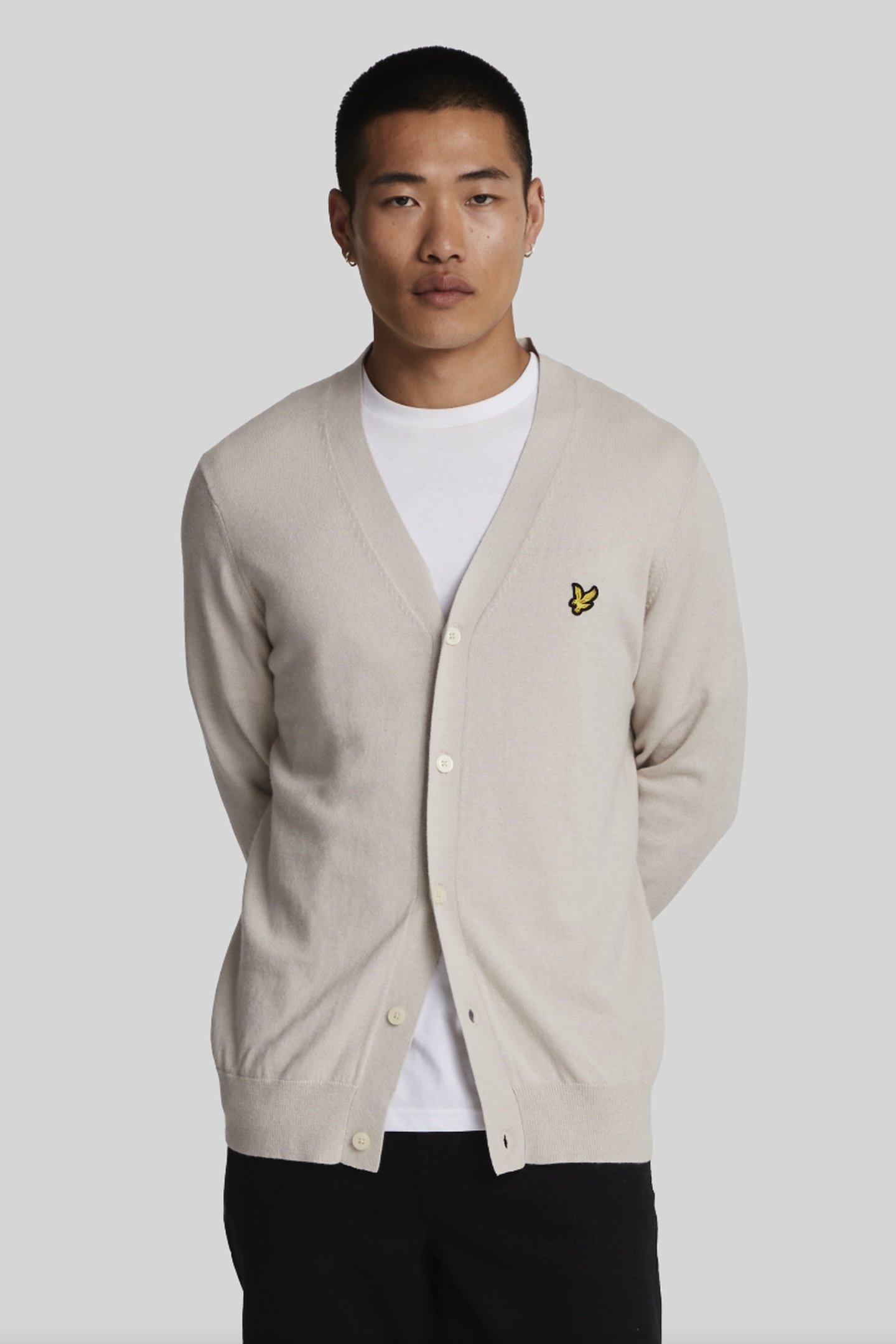 COTTON MERINO V NECK CARDIGAN COVE 2