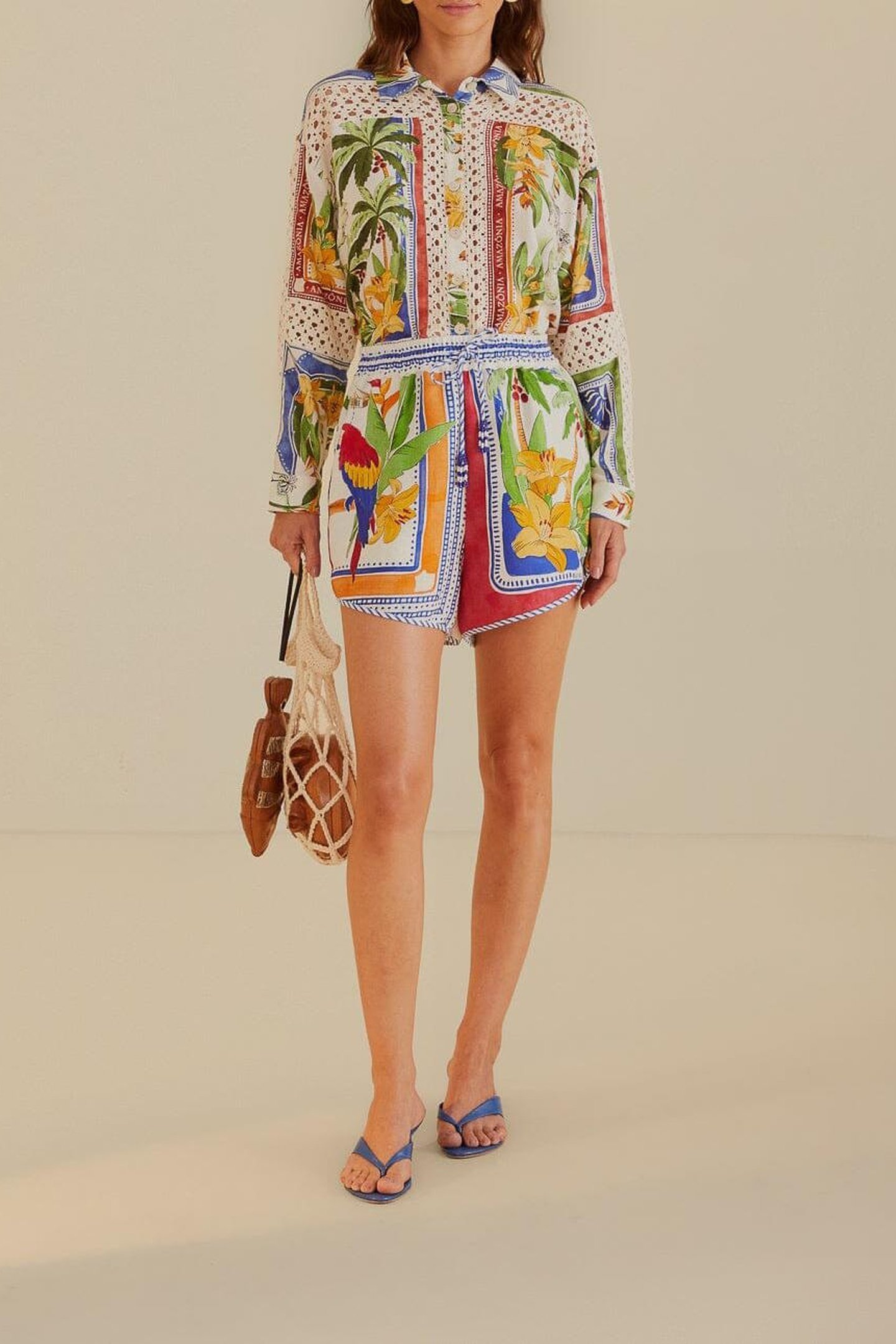 TROPICAL DESTINATION LINEN SHORTS 2