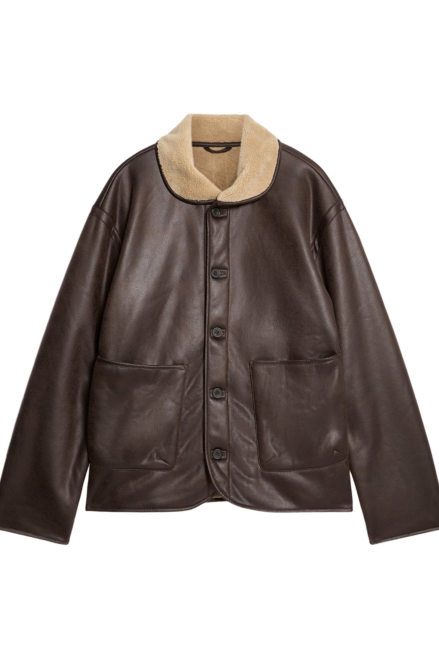 SHEARLING JACKET WHISKEY BROWN 4