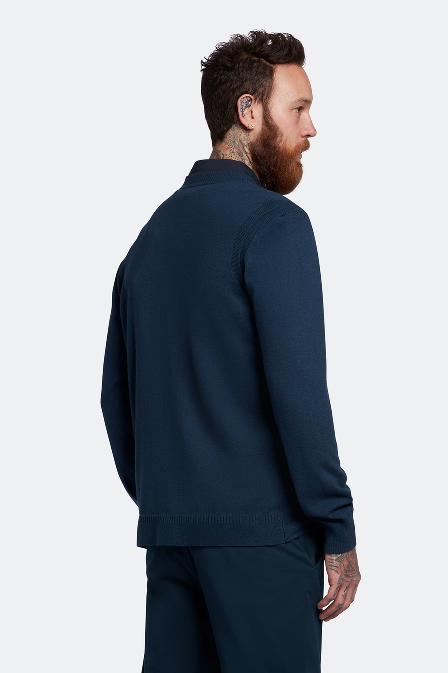 GUERNSEY GOLF CARDIGAN LIGHT NAVY 3