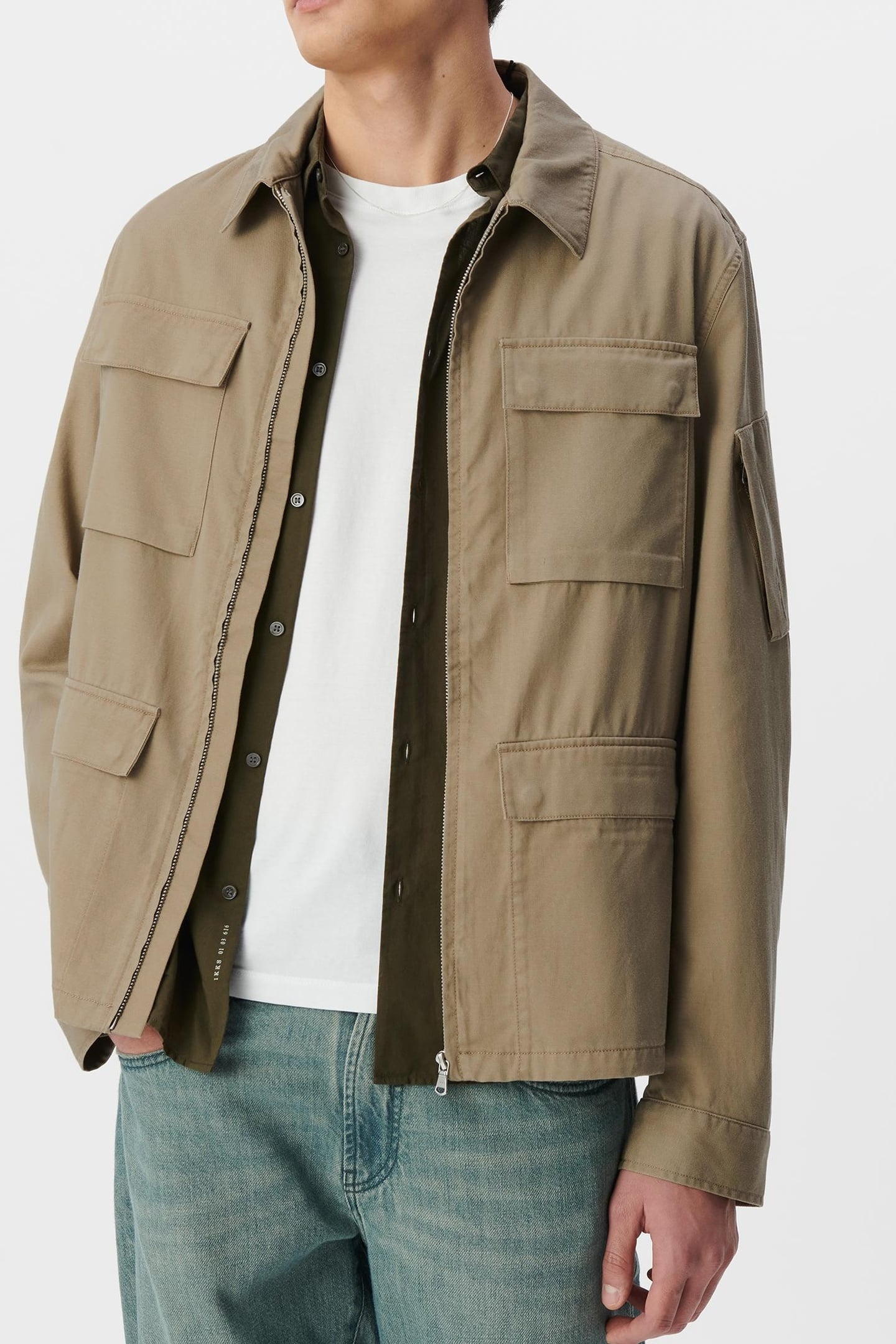 BEIGE FIVE-POCKET ZIPPED SAFARI JACKET 2