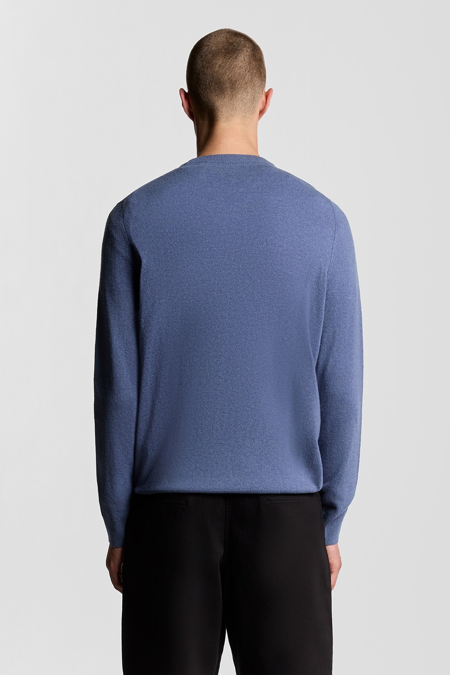 LAMBSWOOL BLEND CREW NECK JUMPER GRAYSTONE MARL 3