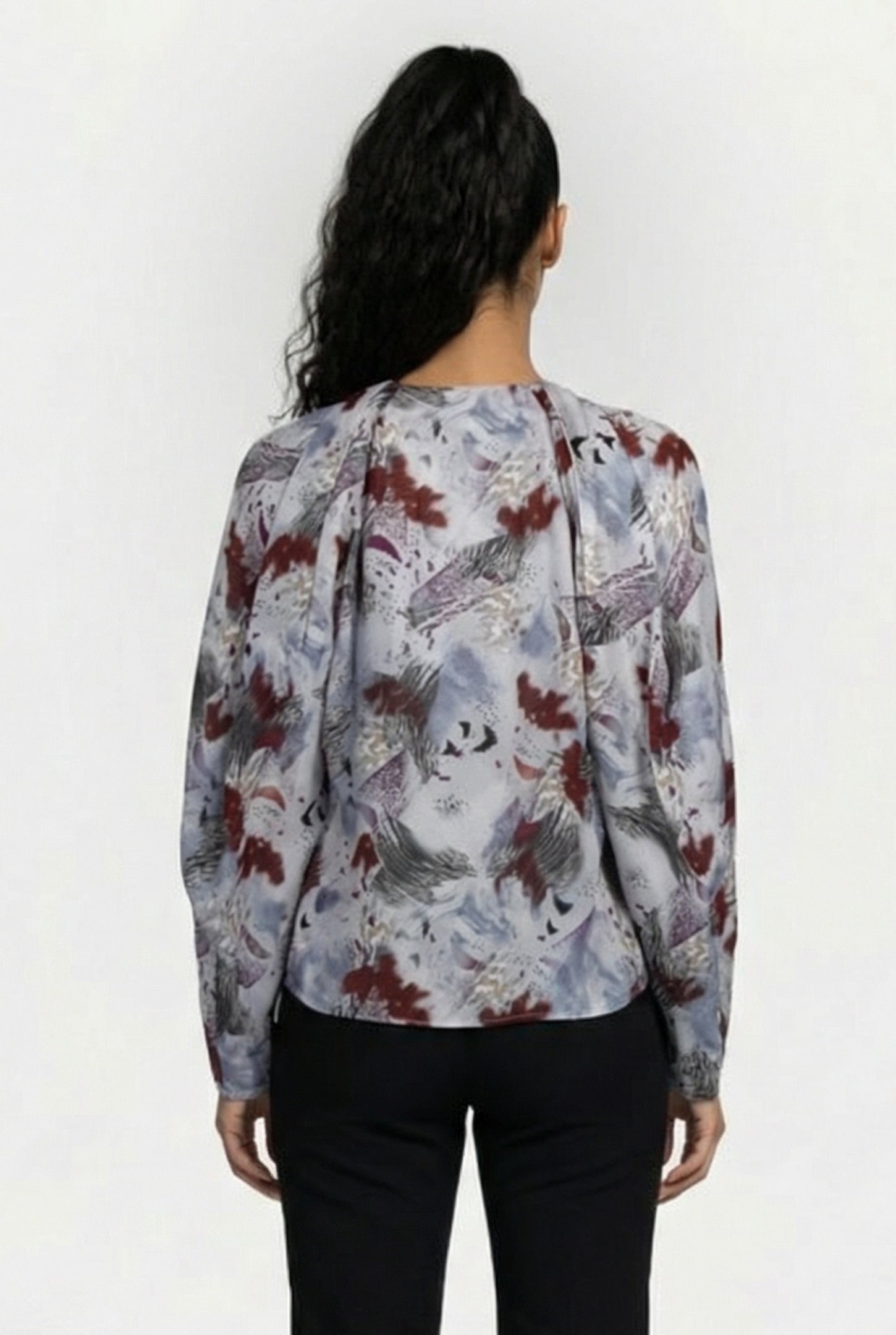 CHILALI TOP WHITE/BURGUNDY 2