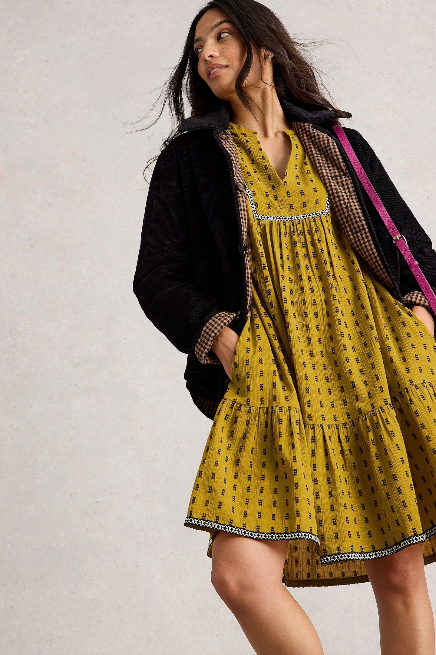 ORLA EMBROIDERED DRESS CHARTREUSE MULTI 2