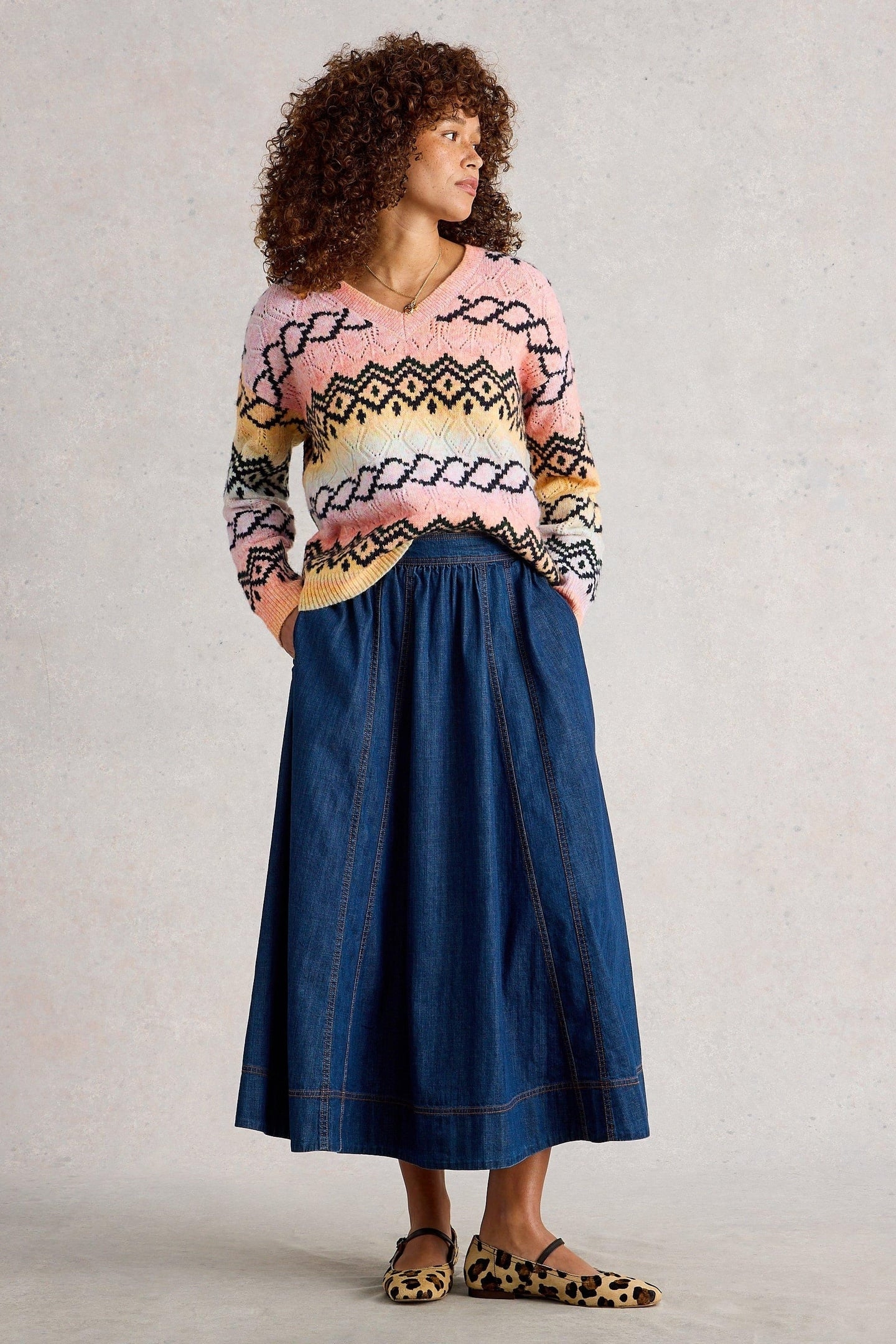 SPACEDYE POINTELLE JUMPER PINK MULTI 1