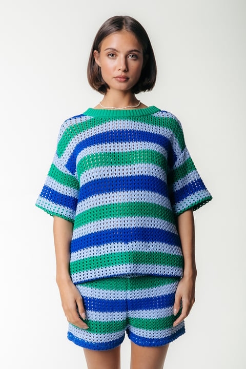 HOPE CROCHET STRIPE TOP SS MULTICOLOR 1