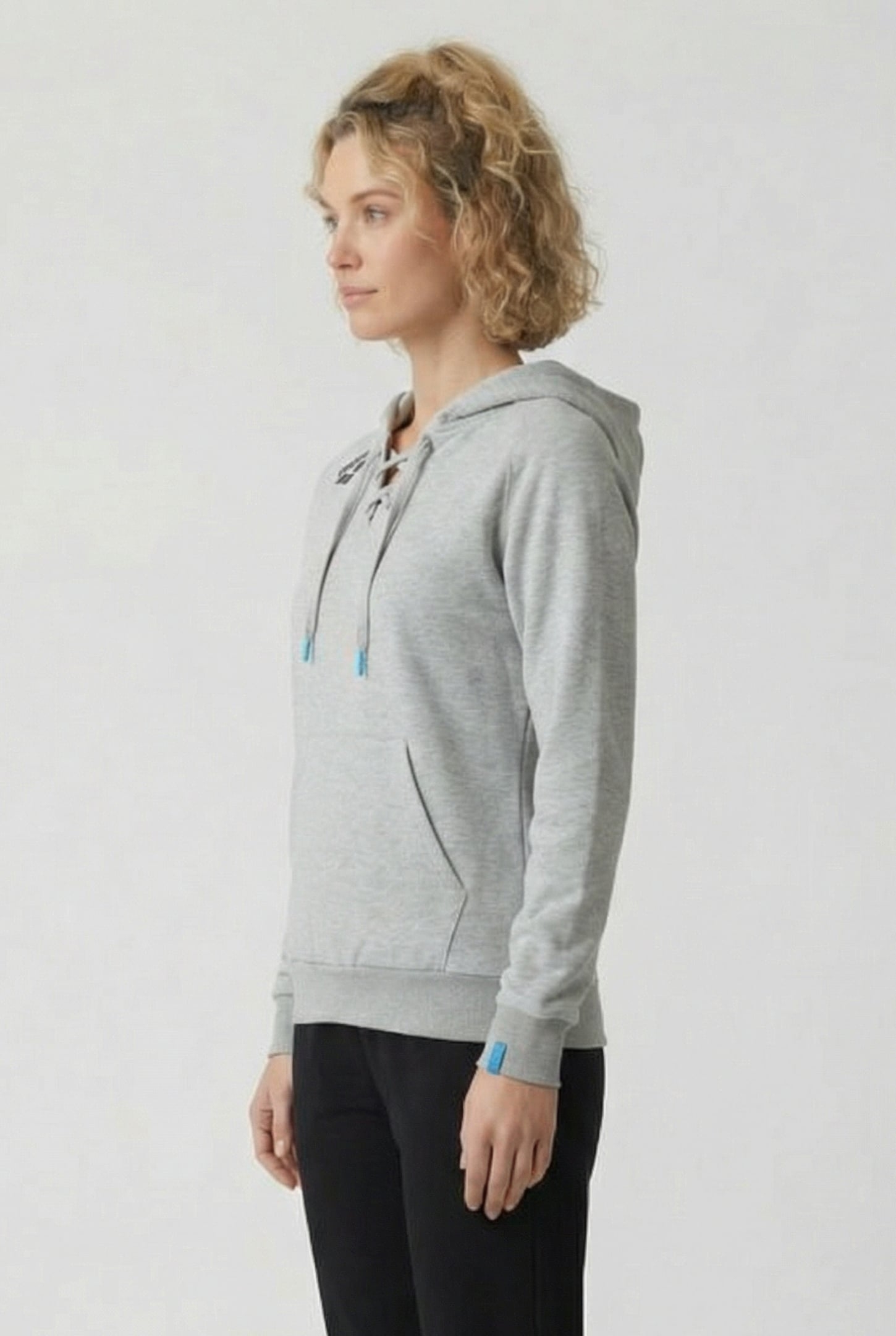 UNISEX TEAM HOODED SWEAT LACED MEDIUM GREY HEATHER-LACE 5