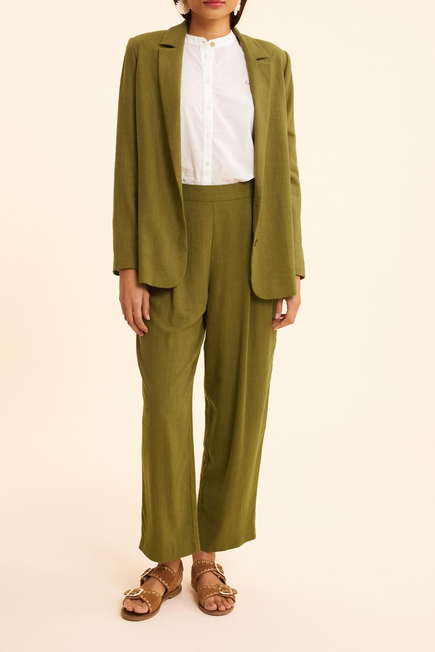 KHAKI LINEN BLEND SUIT JACKET KHAKI 2