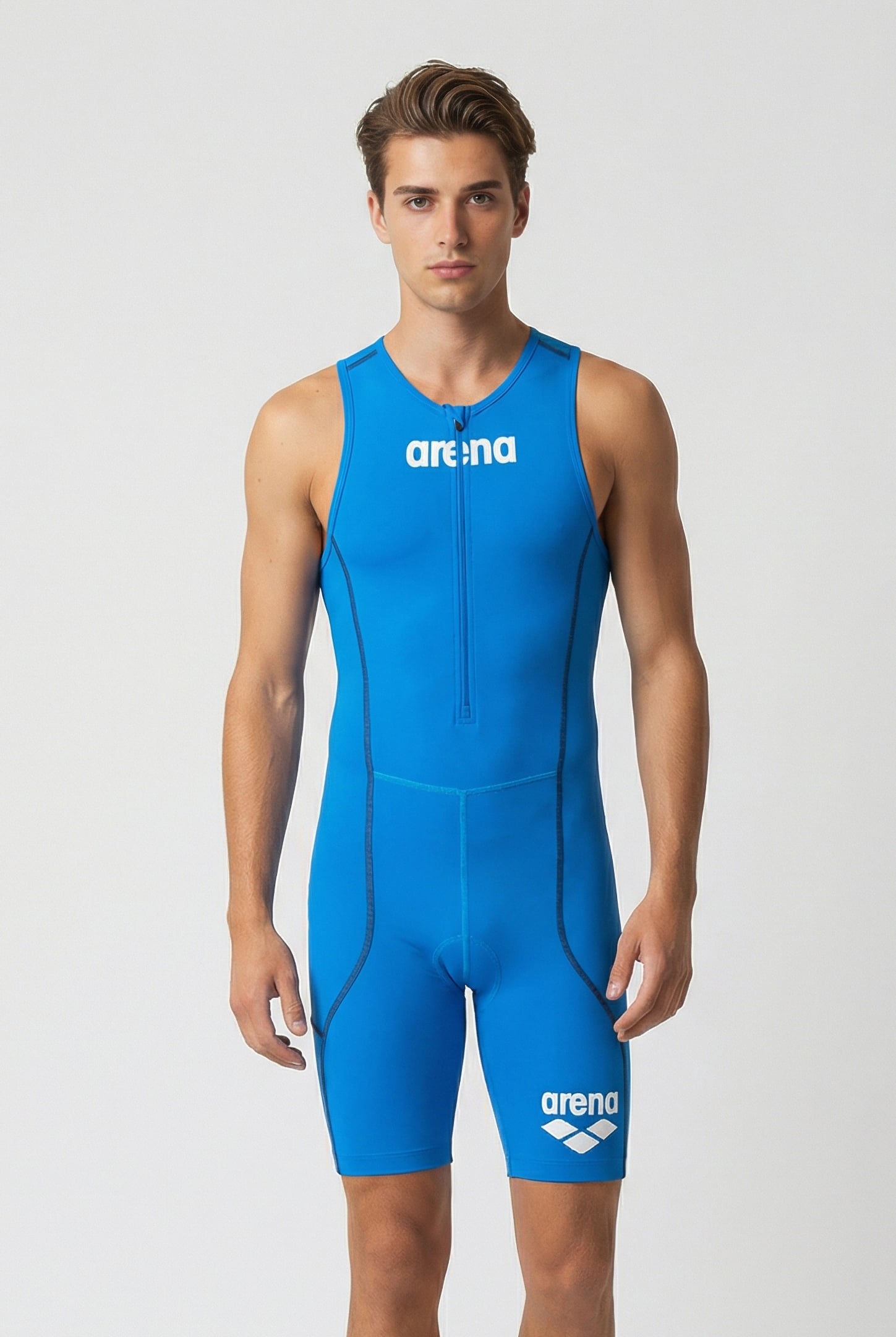 M TRISUIT ST REAR ZIP BRILLIANT BLUE 1