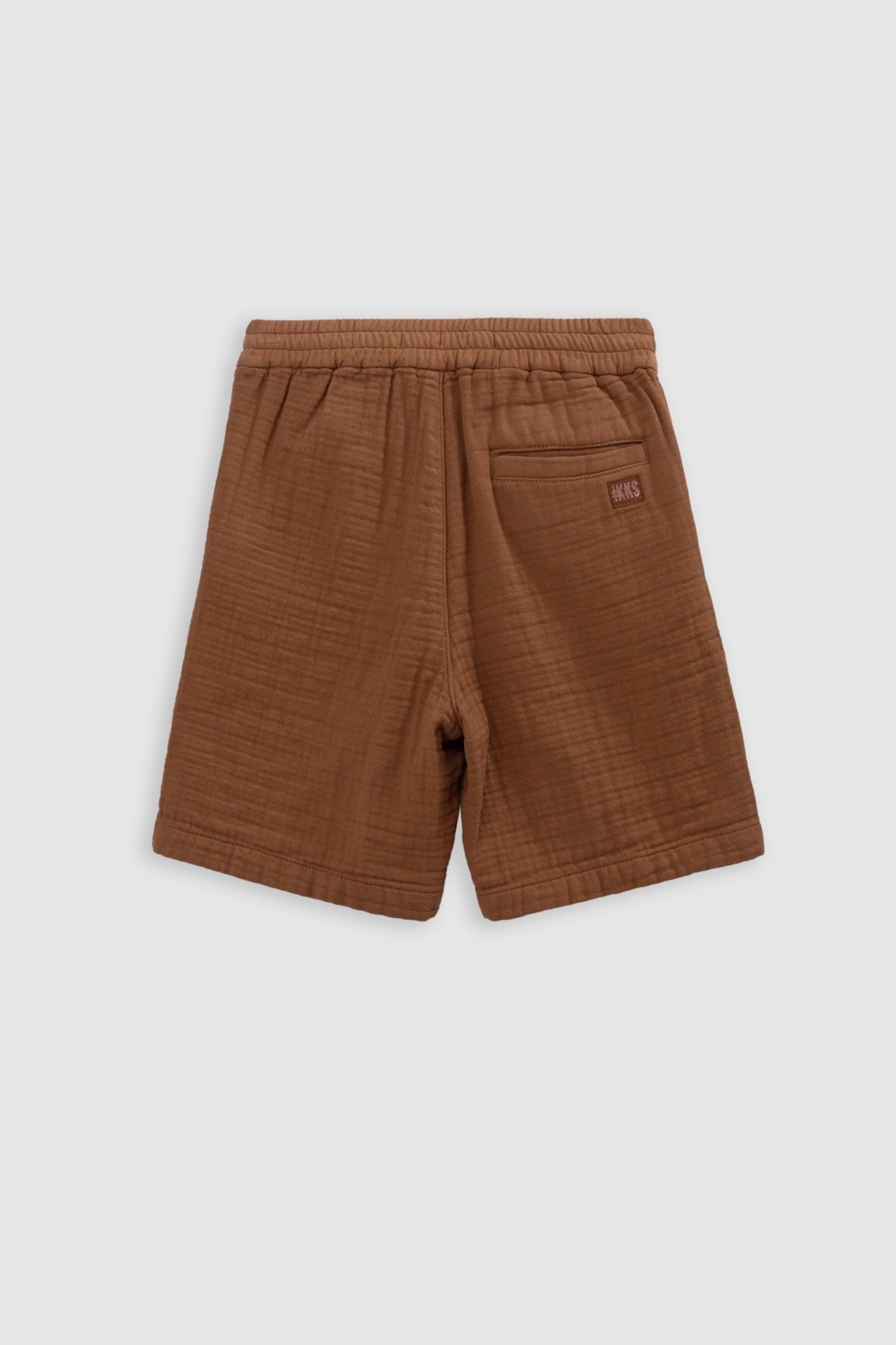 BERMUDA SHORTS JOGGER LOOSE COGNAC COTTON GAUZE 2