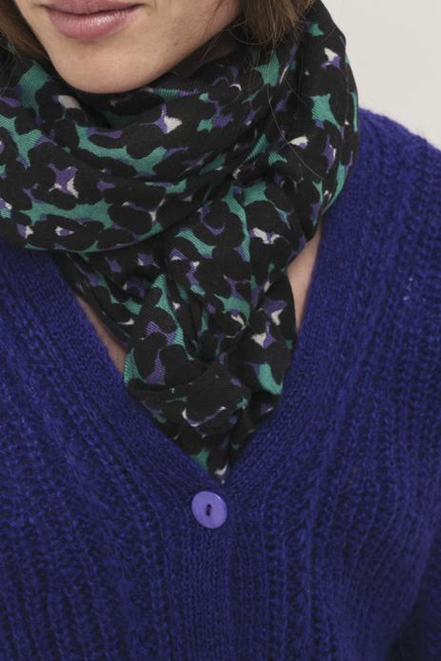 AGORA - EVERGREEN SCARF WITH TACHIST PRINT 3