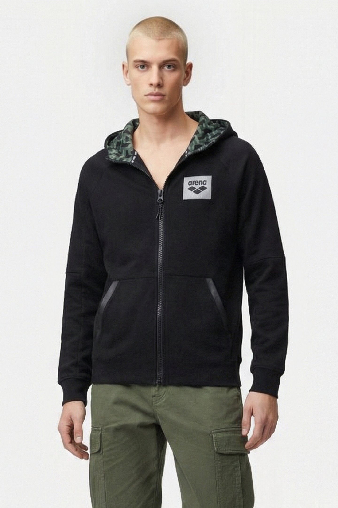 MAN HOODIE FULL ZIP BLACK 1