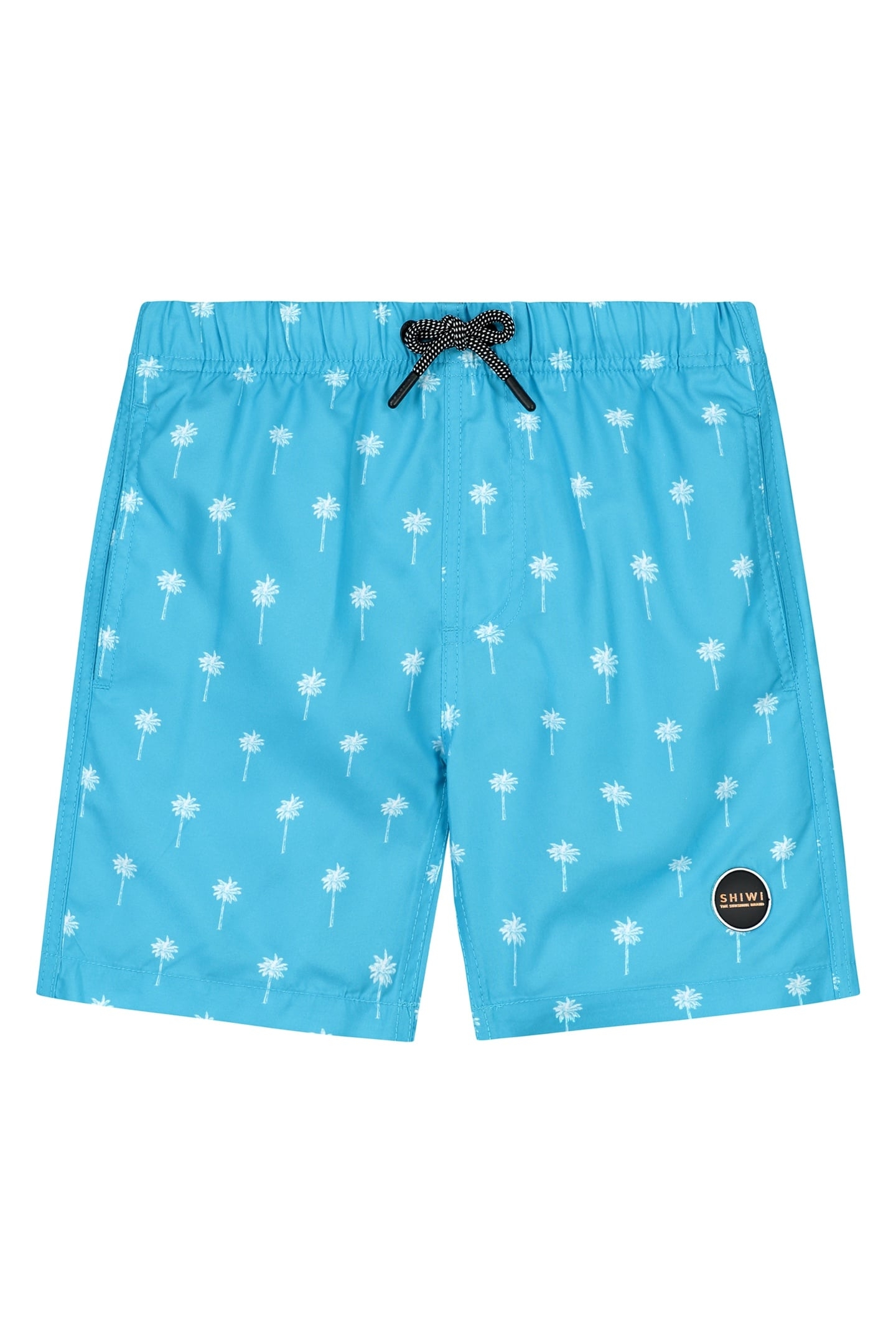 BOYS SWIM SHORTS SHIWI SCRATCH PALM RIVER BLUE 2