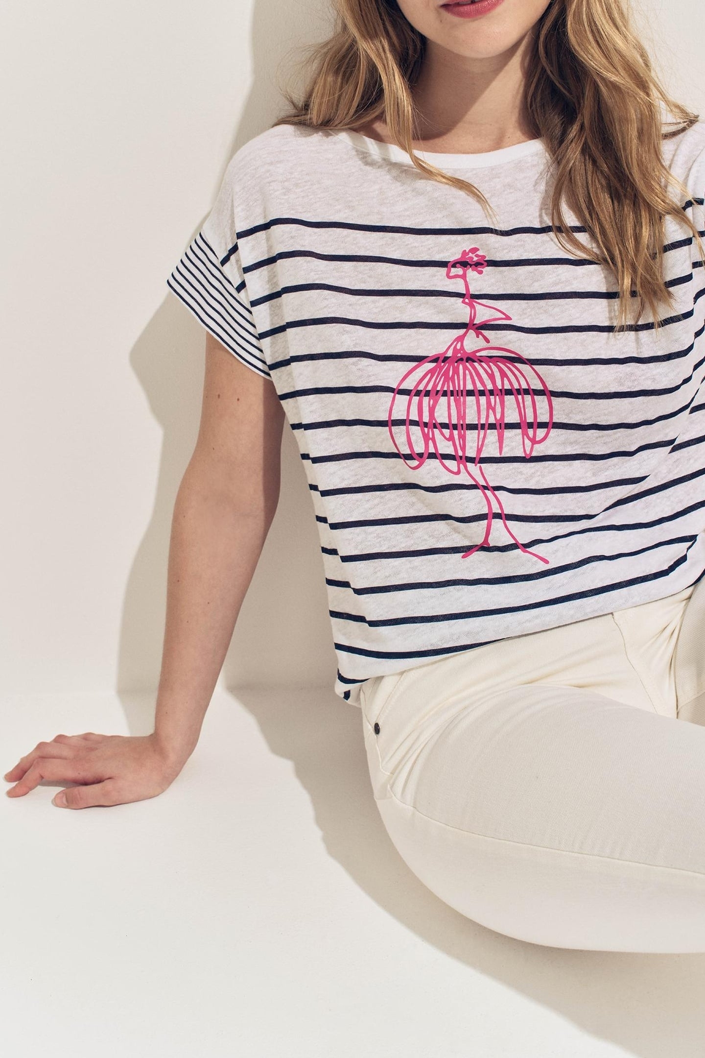 MOLLY- WHITE NAVY STRIPE T-SHIRT & DANCER 4