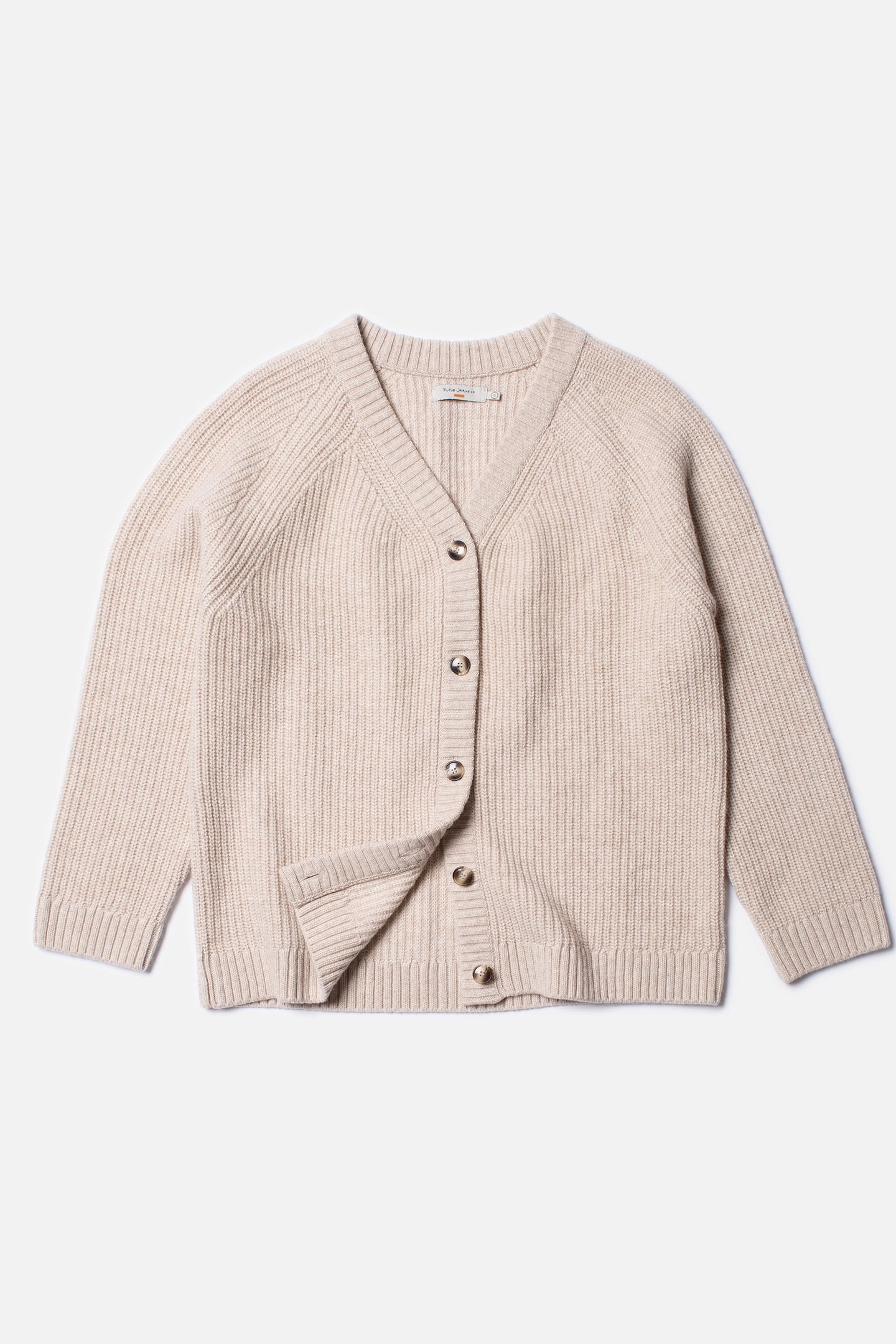 KRISTINA RIB KNIT CARDIGAN OAT 2