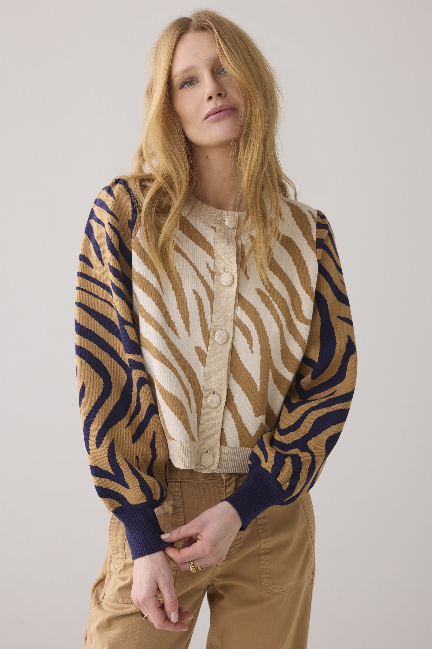 KNITTED JACKET JACQUARD VISCOSE POLYAMIDE KNIT MULTICOLOUR 1