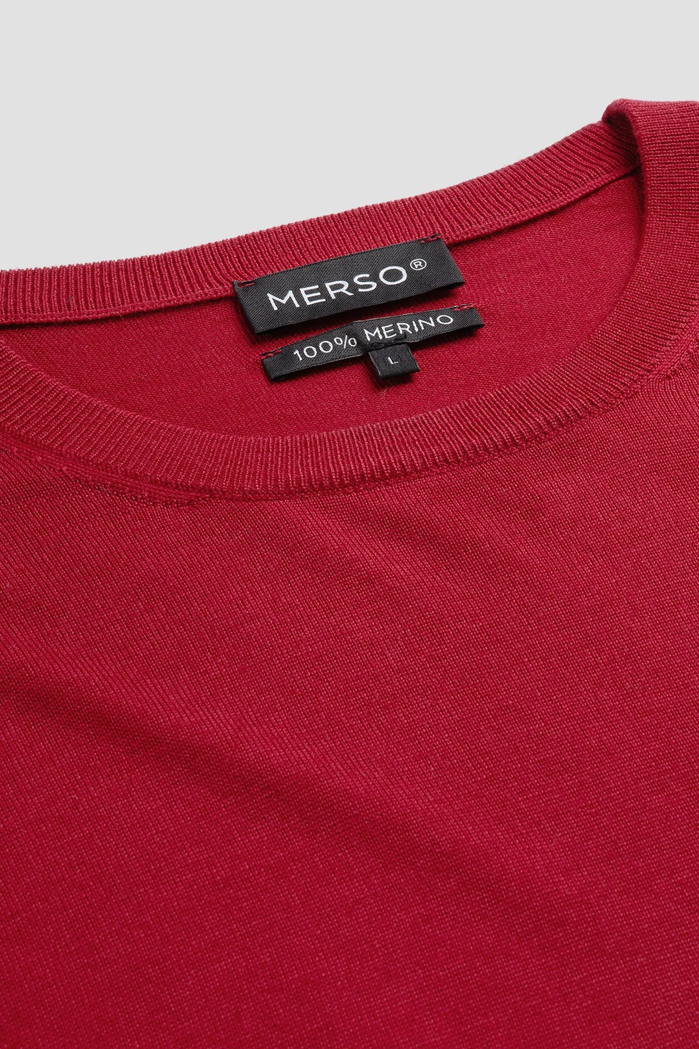 CREW NECK 100% MERINO PEPPER RED 5