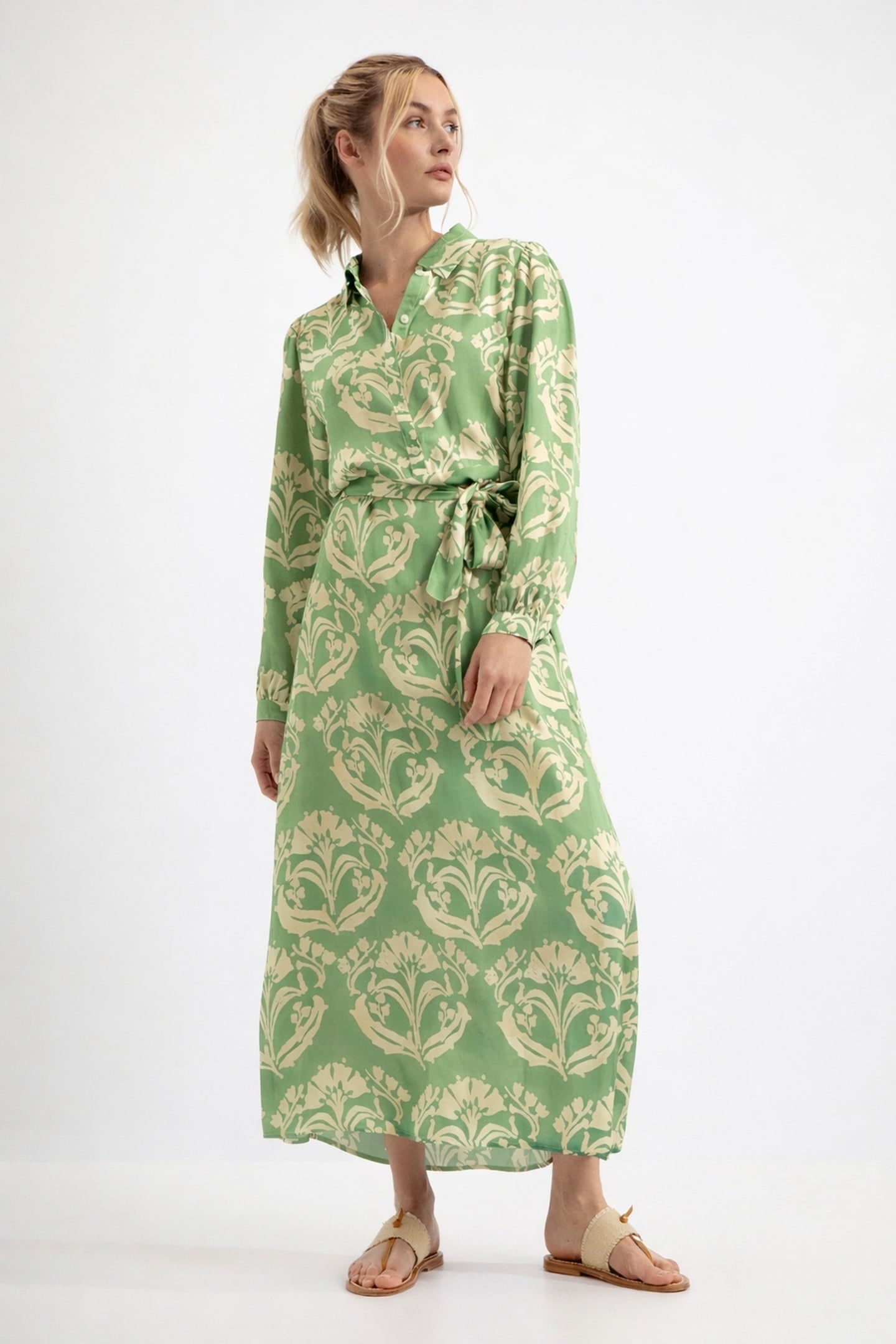 DAHLIA DRESS SEA GREEN PRINT 1