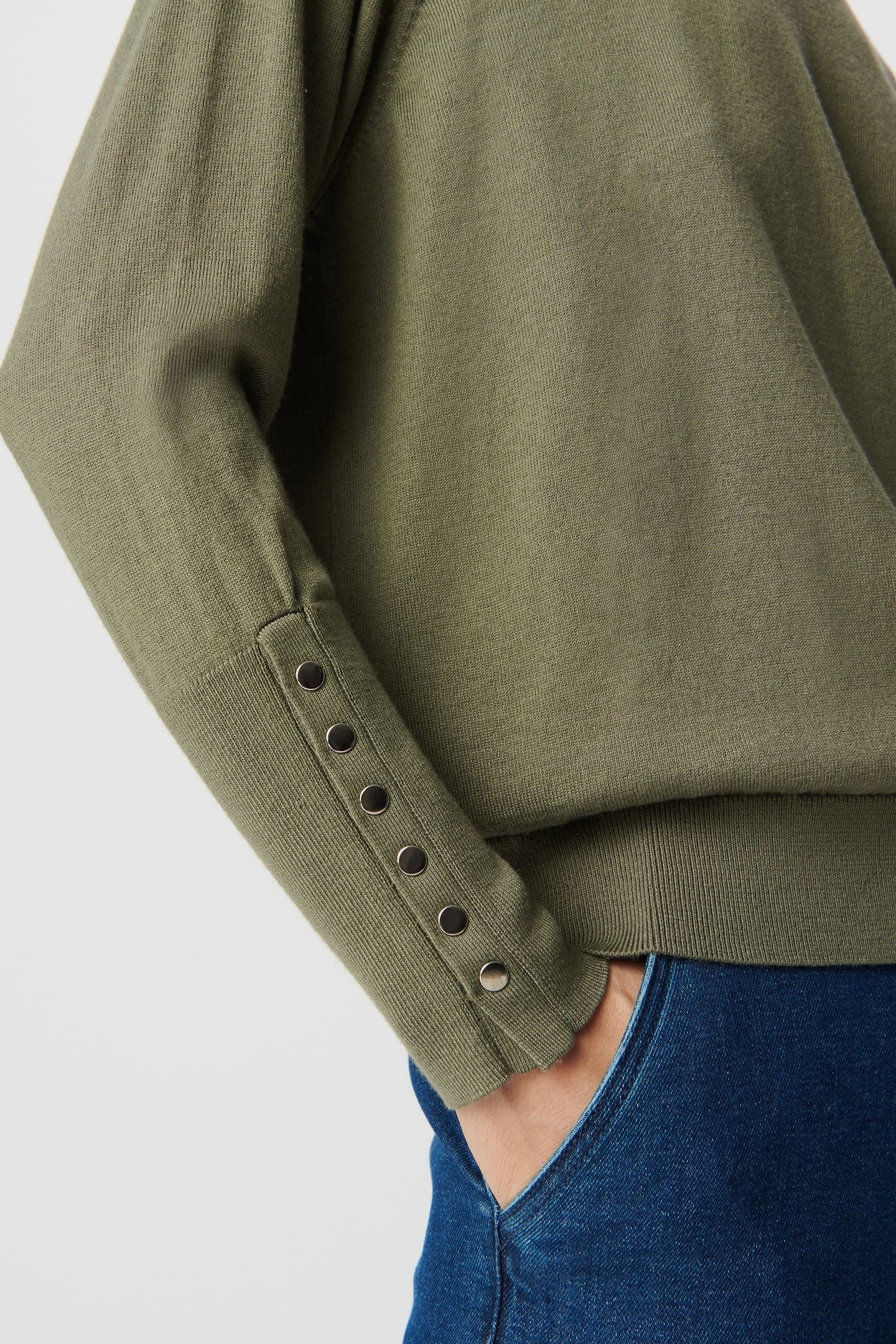 KHAKI REVERSIBLE FRONT/BACK CARDIGAN 5
