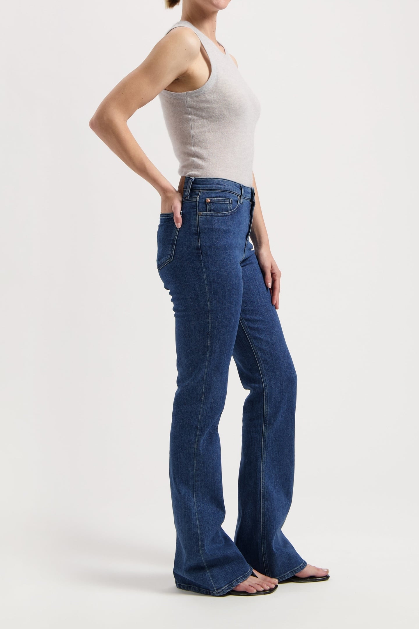 ISY HIGH FLARED STONE INDIGO 5