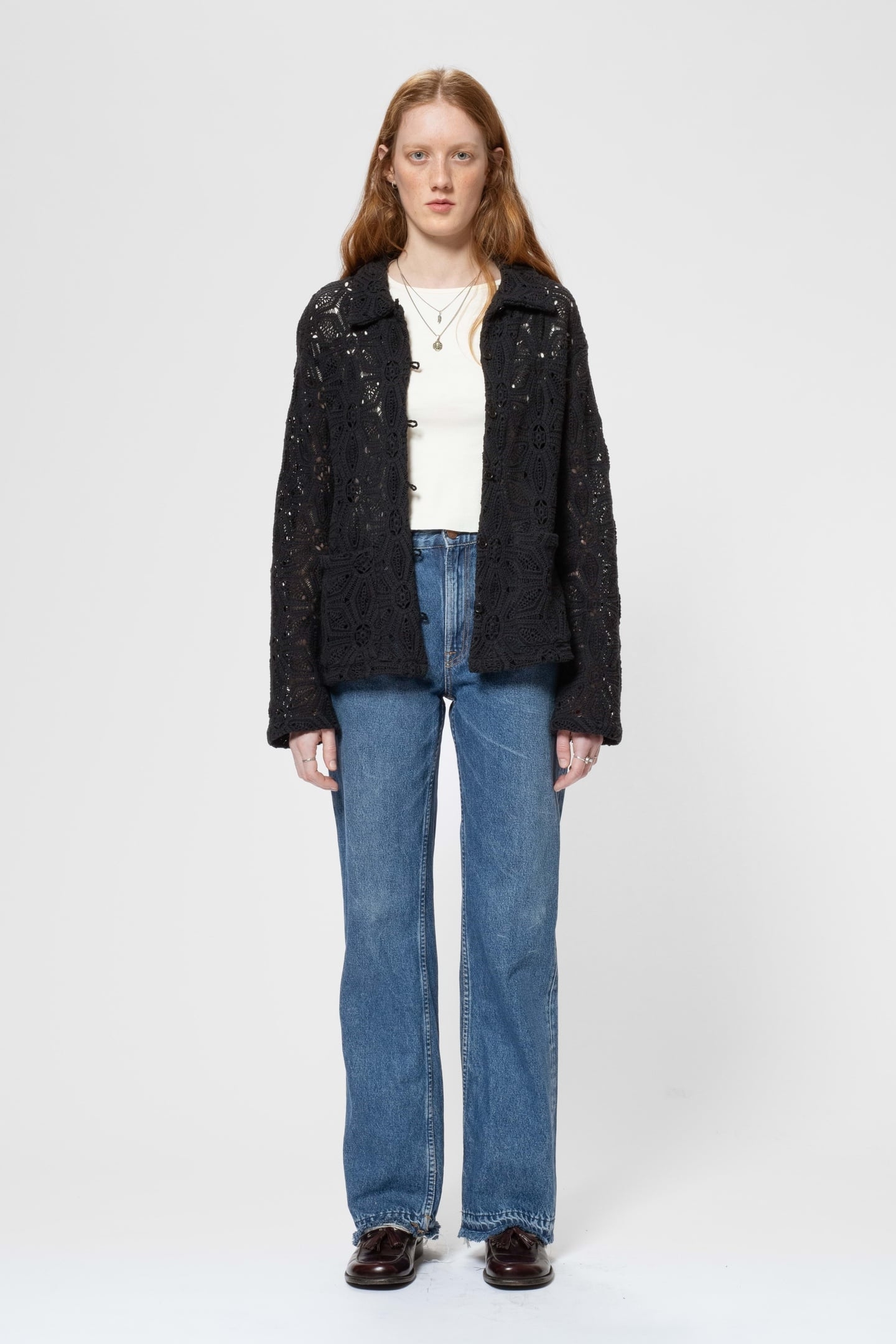 ANITA CROCHET CARDIGAN BLACK 2