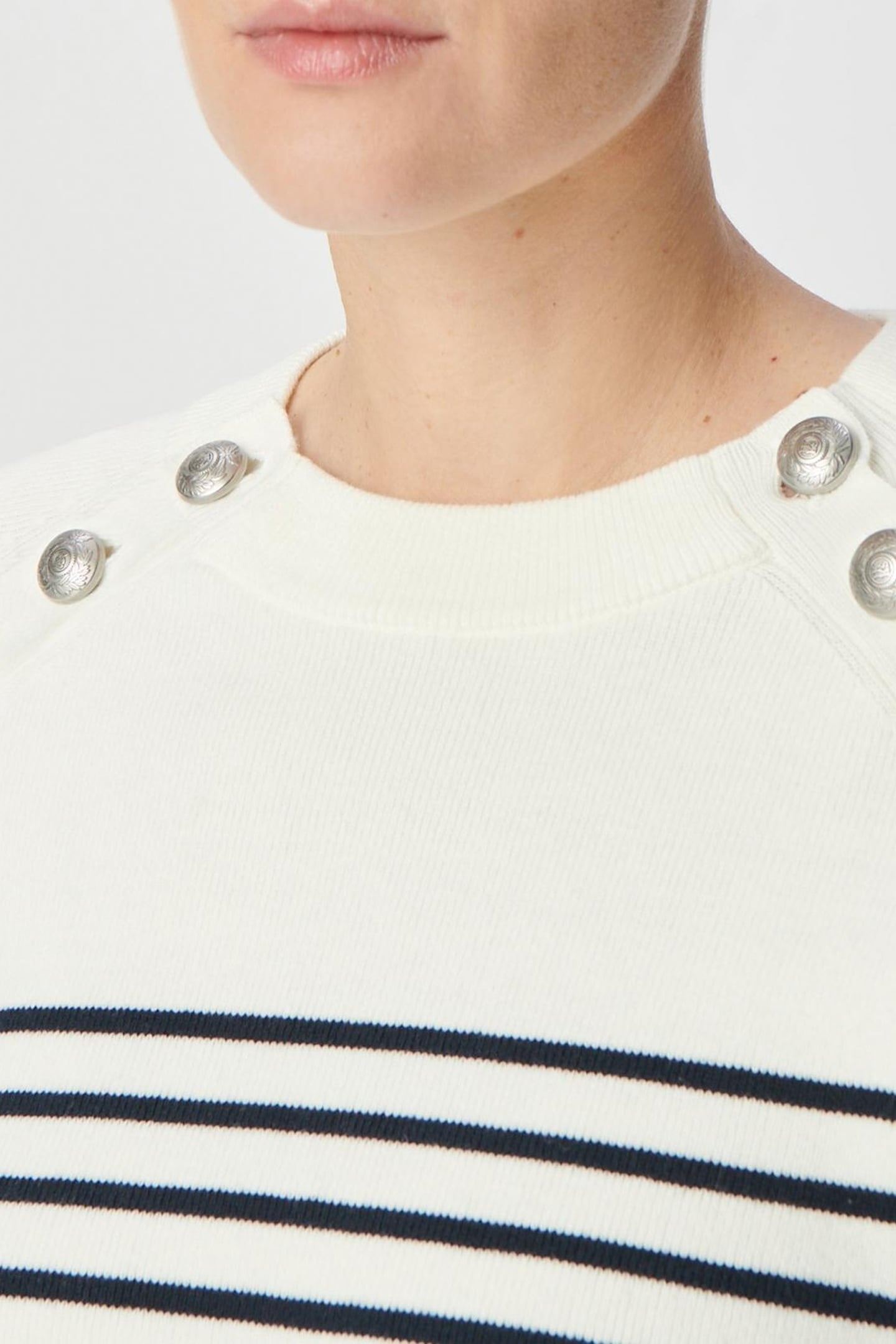 STRIPED KNITTED SAILOR SWEATER WITH ENGRAVED BUTTONS 5