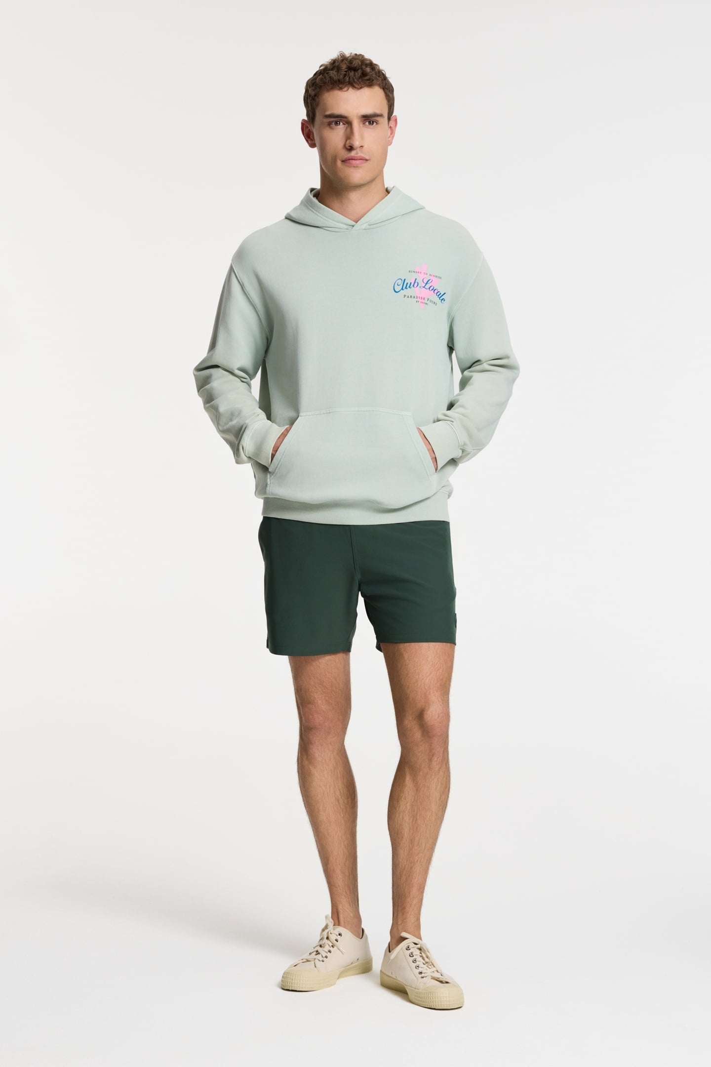 ZAC RELAXED FIT HOOD SWEAT PARADISE GREEN SEAFOAM 2