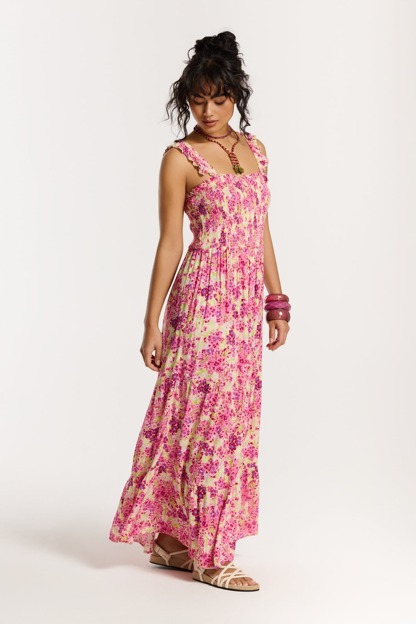 SEYCHELLES DRESS FLOWER FIELDS PINK FLOWER FIELDS 1