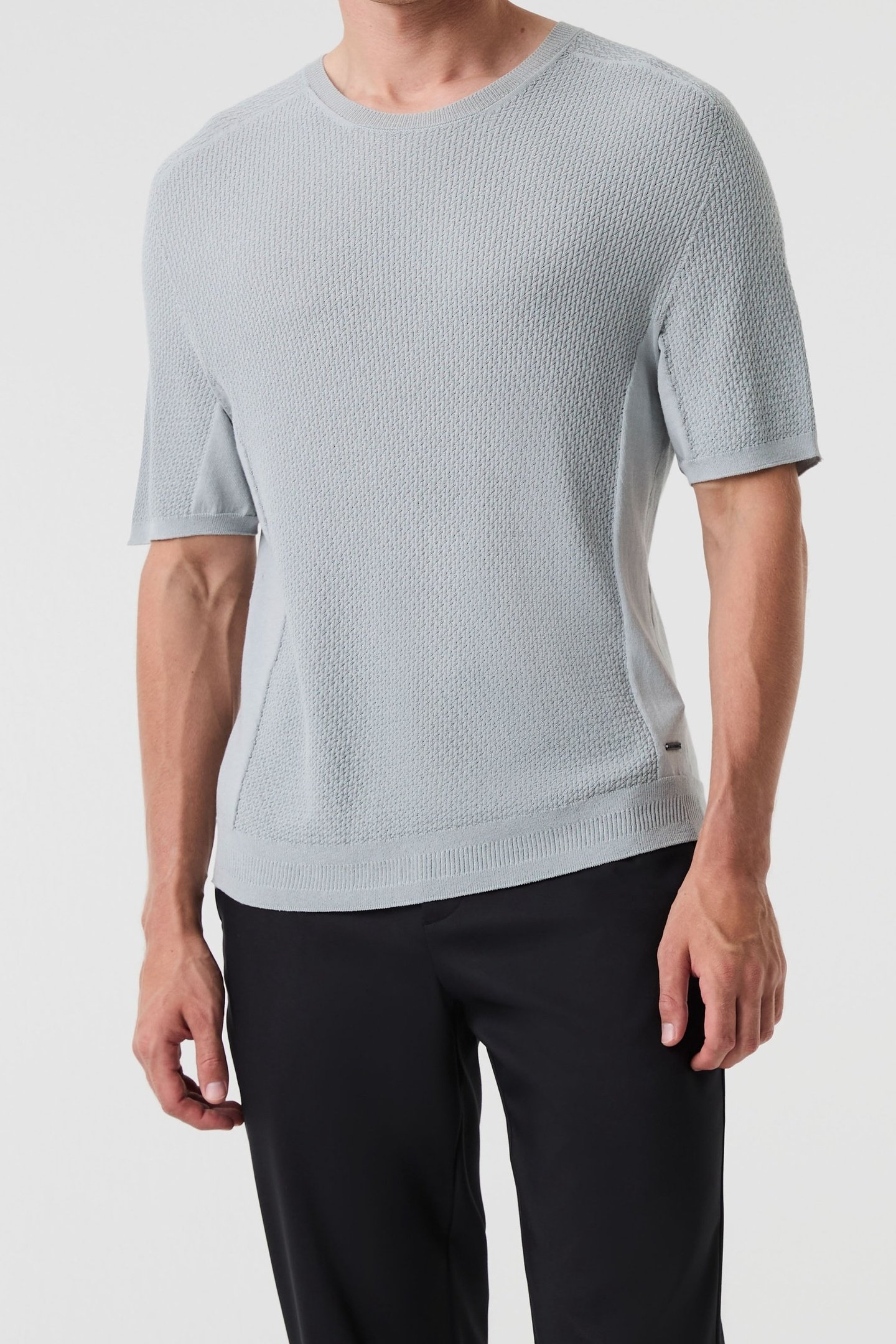 FOSOS V4.Y9.01 FLAT-KNIT-SHIRT CLOUD GREY 1