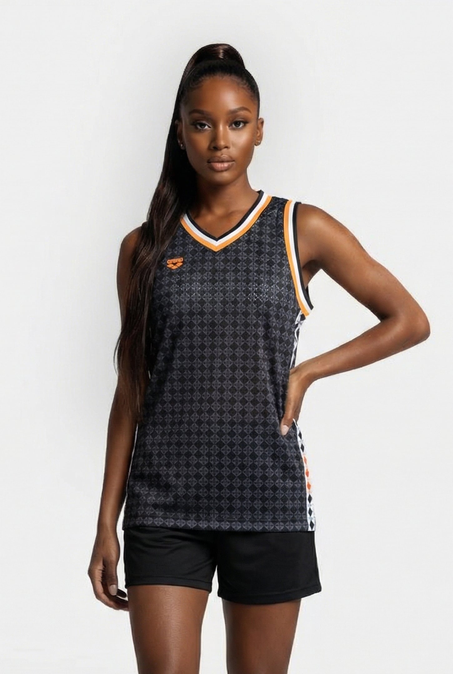 UNISEX ARENA 50TH TANK TOP MESH REVERSIBLE BLACK MULTI 1