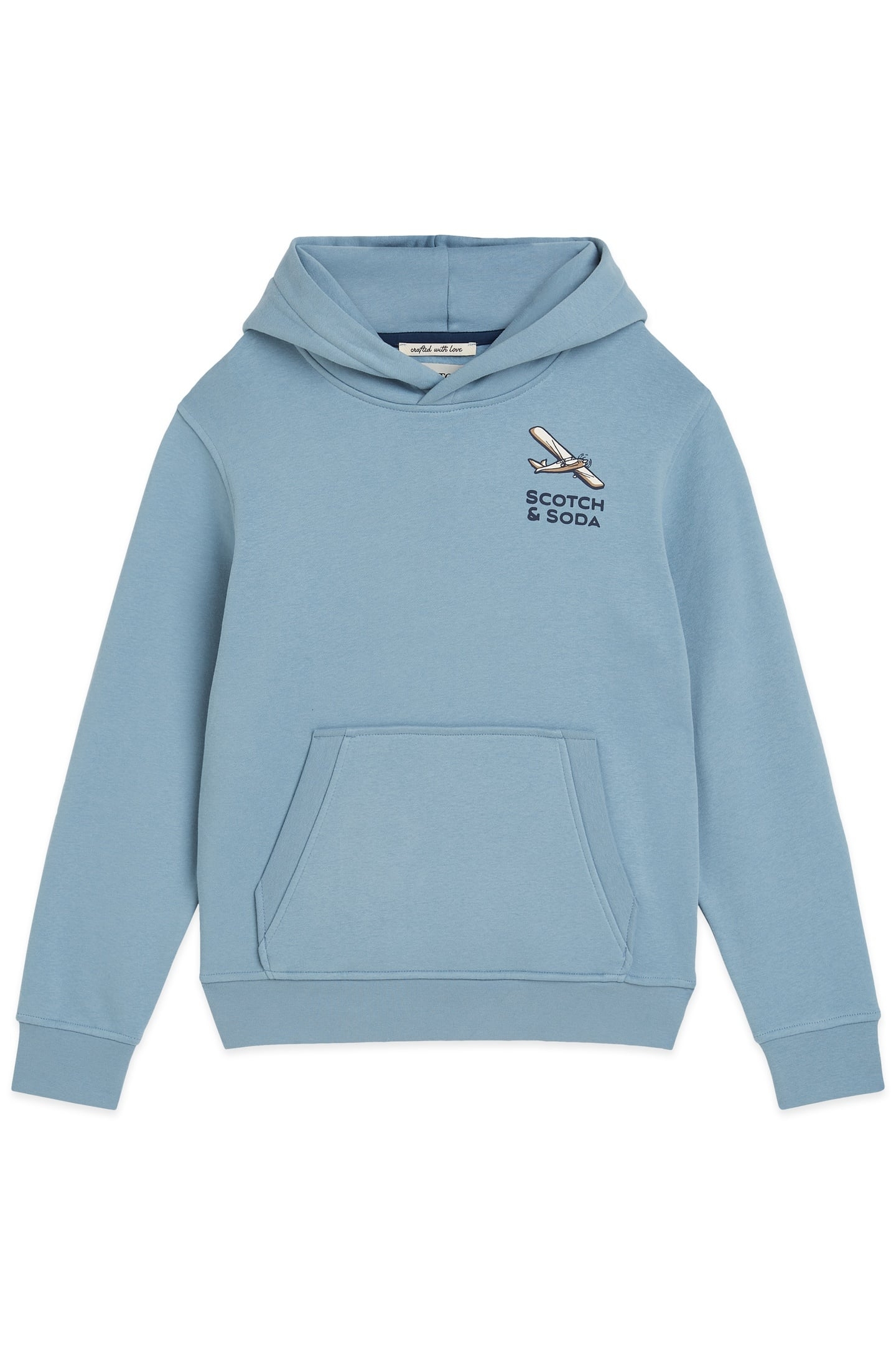 BOYS GRAPHIC FLEECE HOODIE SKY/PEWTER 1