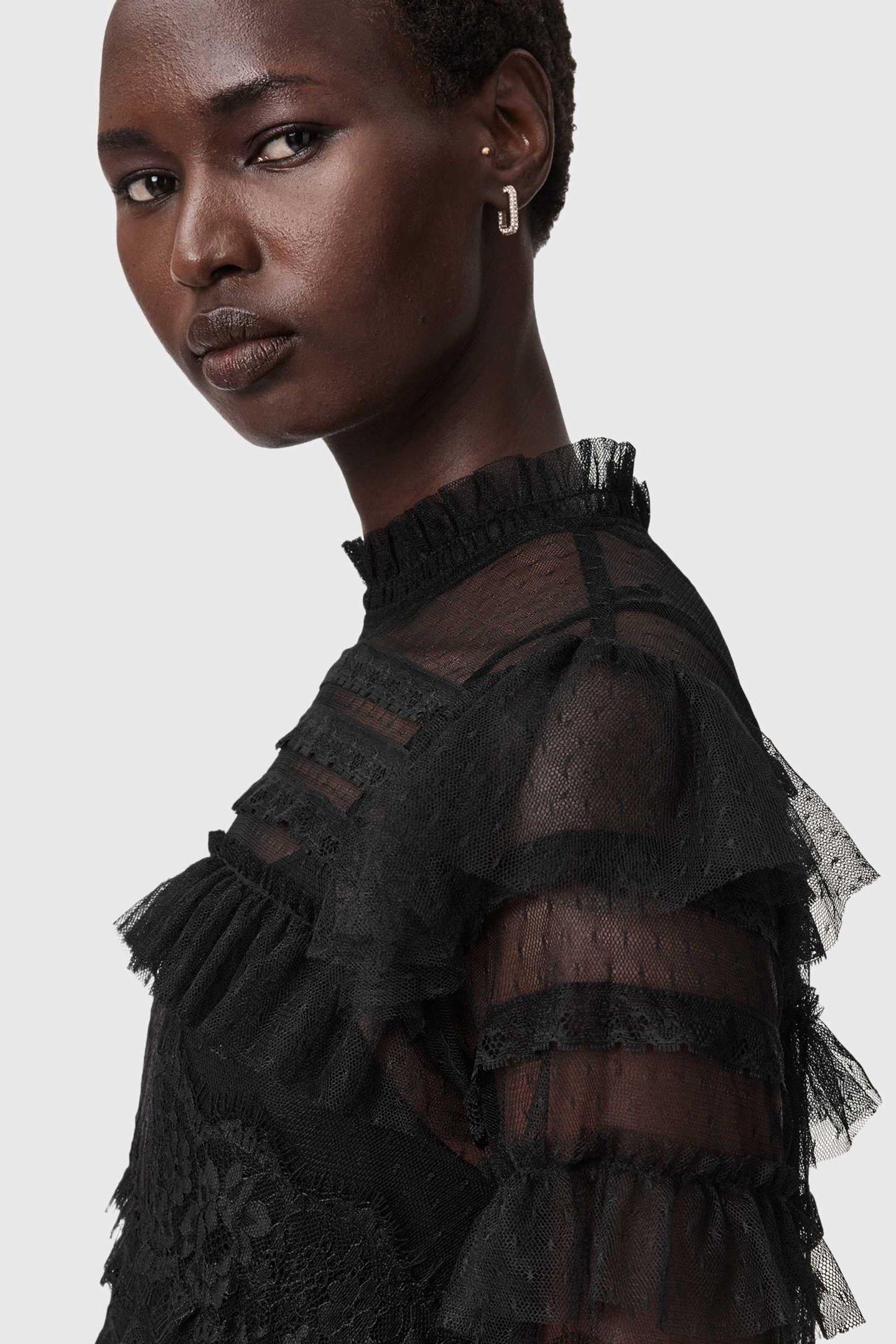 CAVARLY LS MAXI DRES LACE BLACK 6