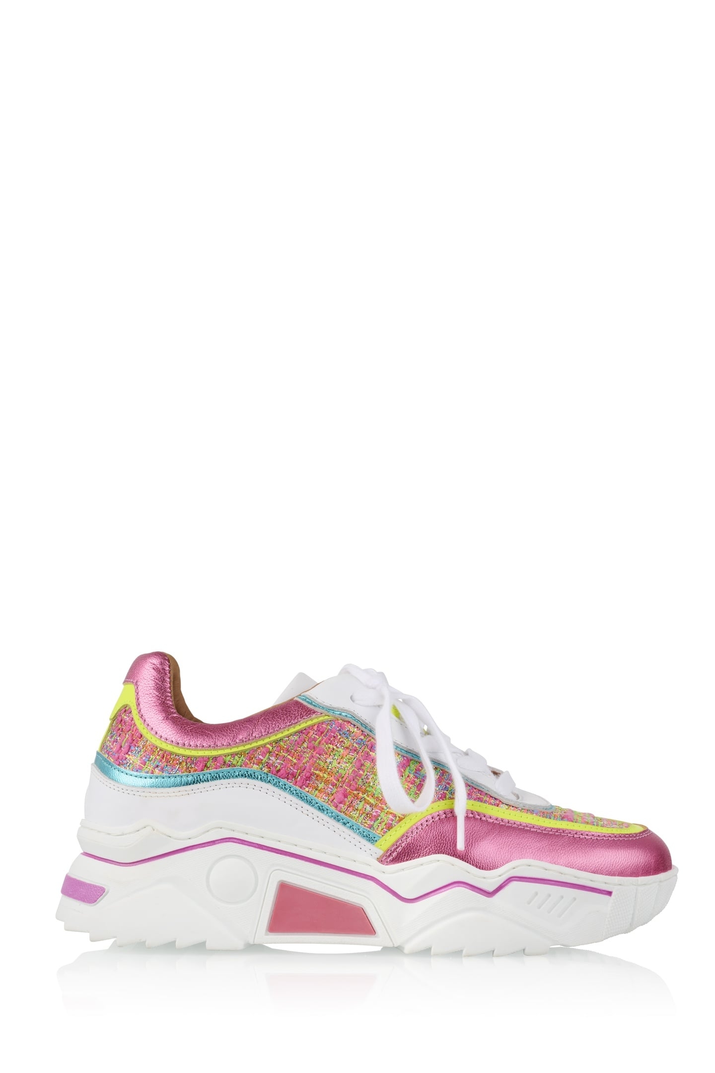 MOON TWEED SNEAKER PINK / YELLOW 3