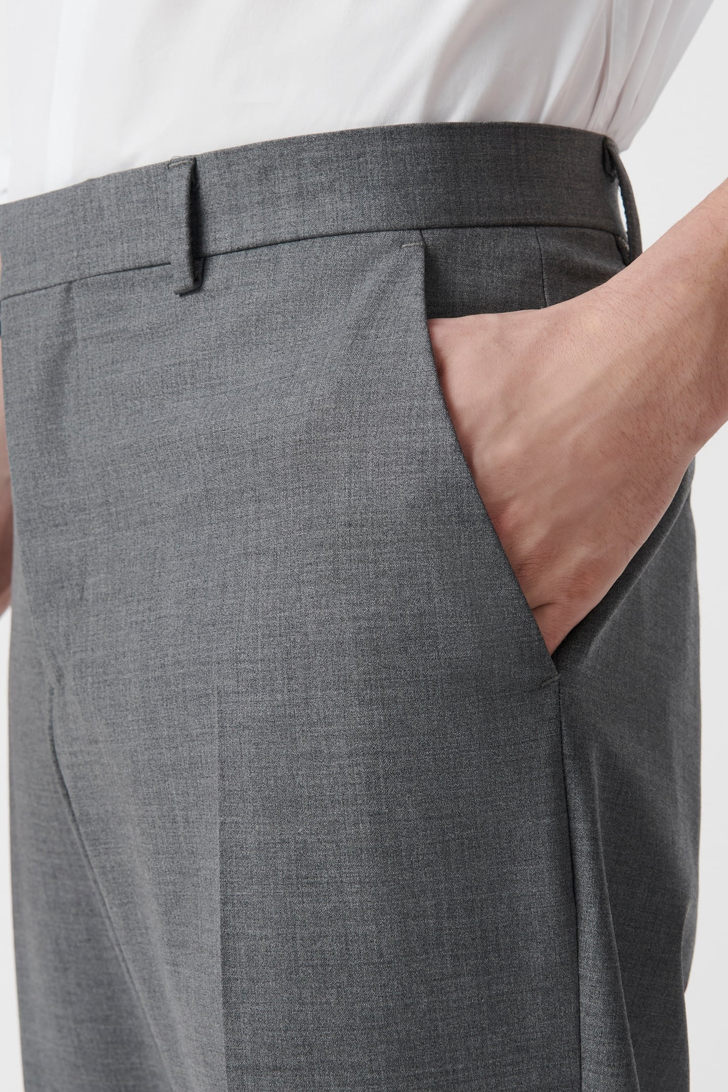 GREY WOOL BLEND SUIT TROUSERS 5