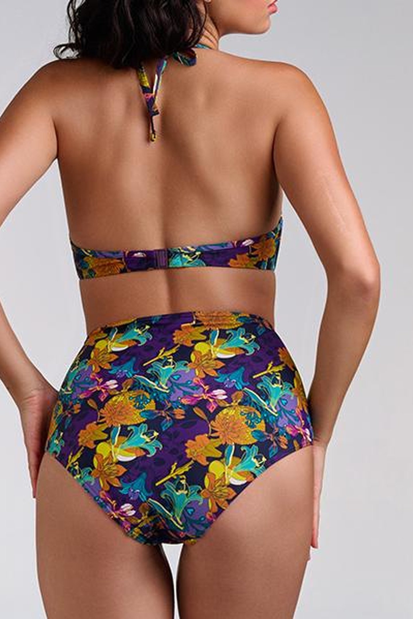 ACAPULCO PETUNIA PURPLE PLUNGE BALCONY BIKINI TOP 2