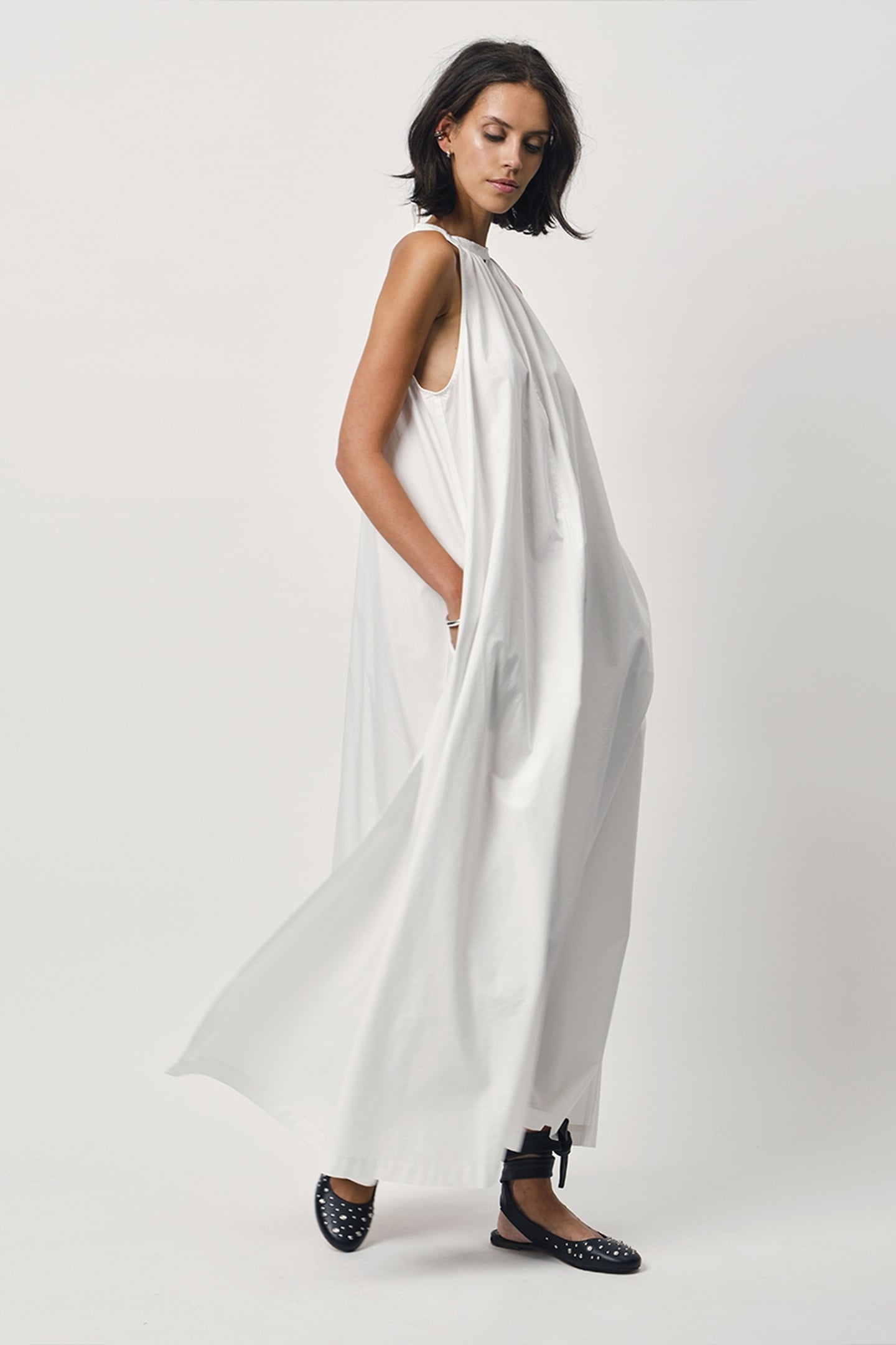 ISADORA MAXI HALTER DRESS OPTIC WHITE 5