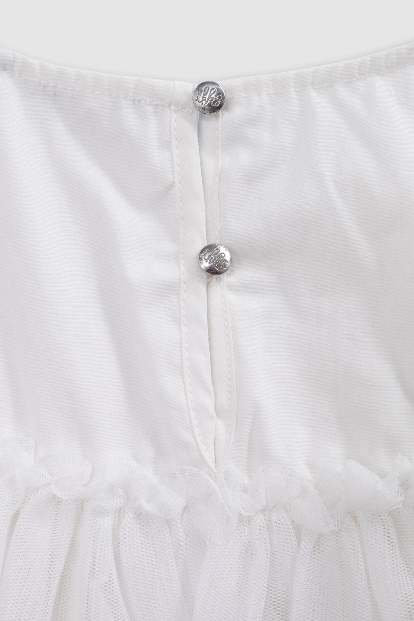 WHITE TULLE DRESS WITH SILVER EMBROIDERY 5