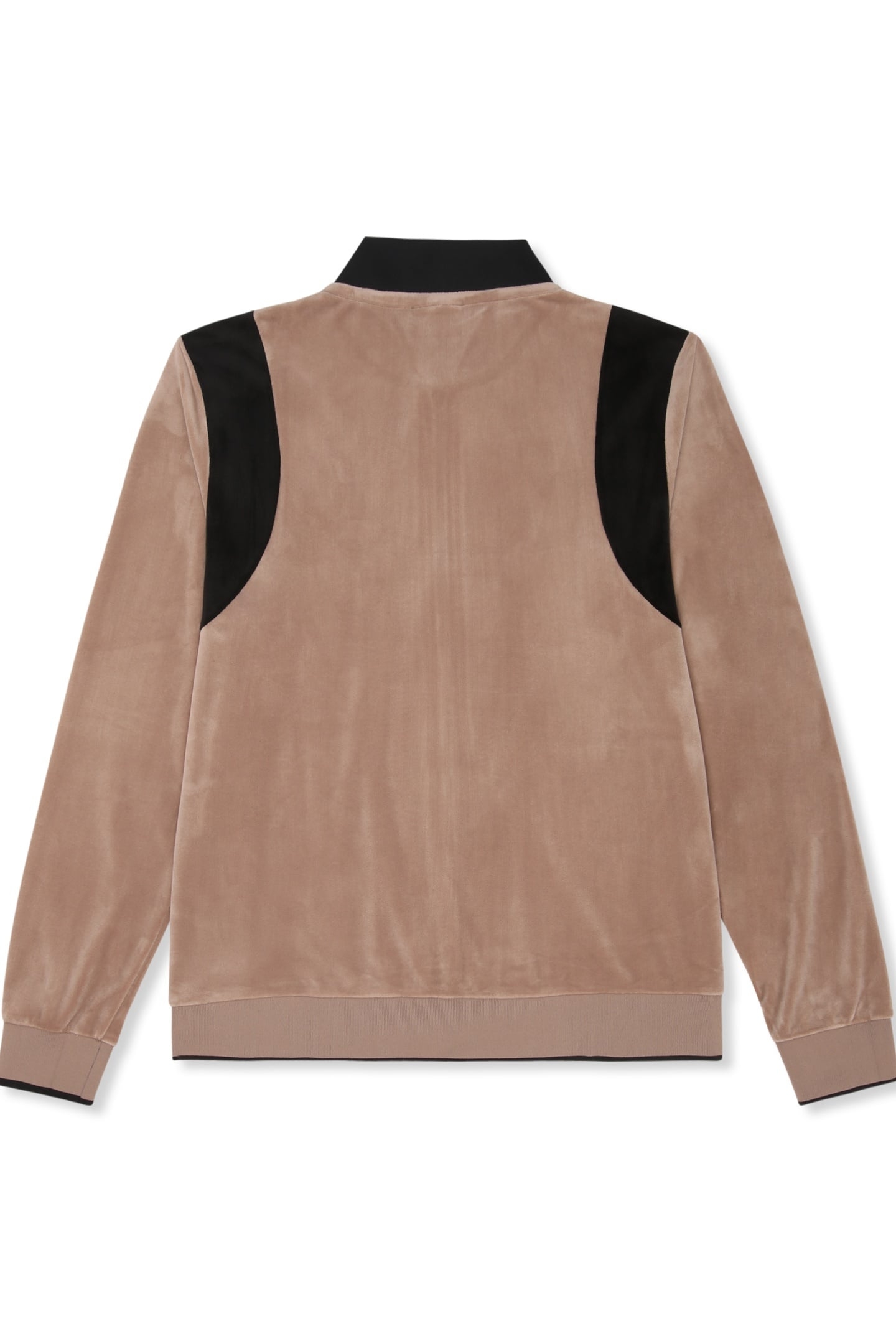 ADRIANO REGULAR VELOUR TRACK JACKET TAUPE GRAY-BLACK 4