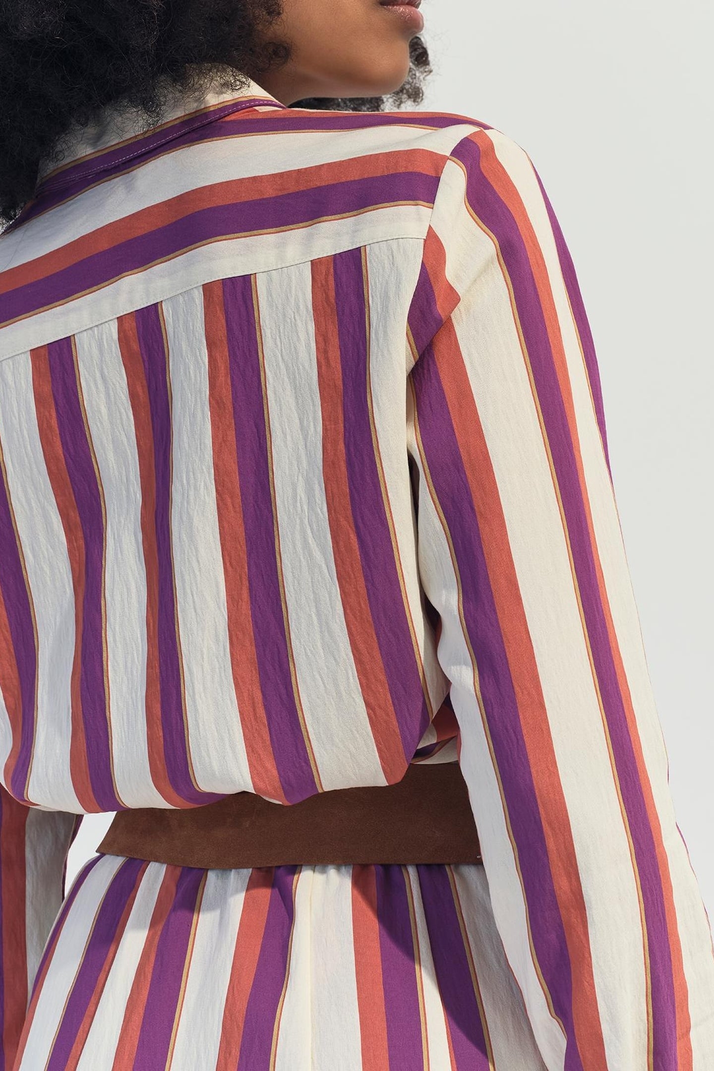 CHRISTA - ECRU SHIRT WITH COLOURED STRIPES 4