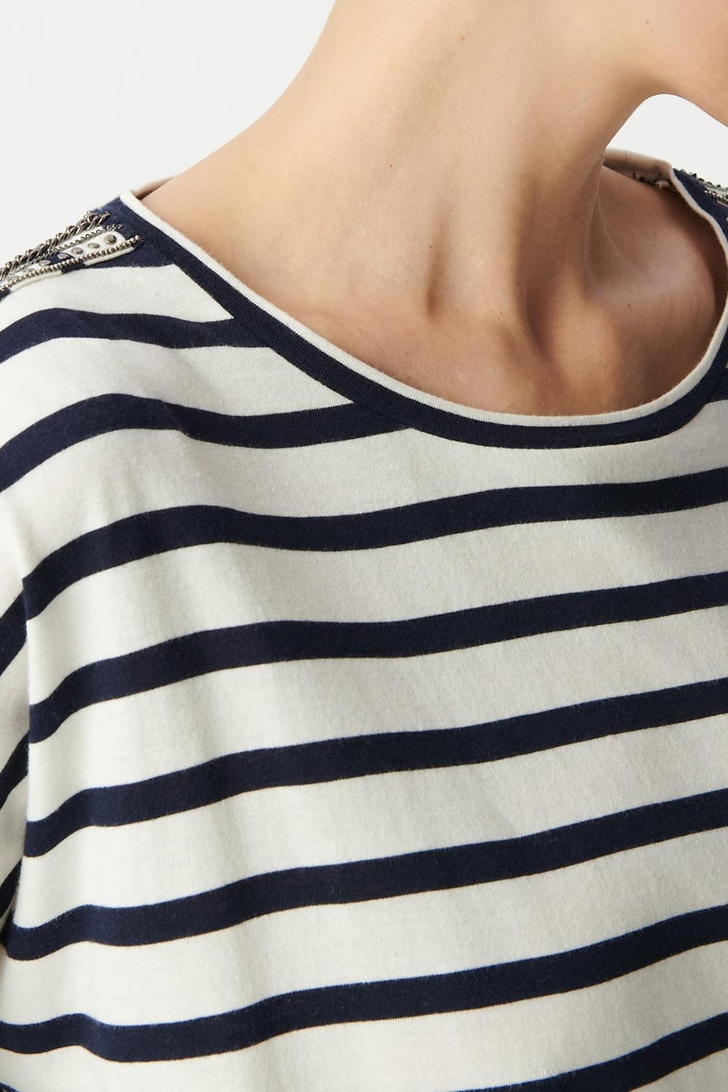 OVERSIZED SAILOR TEE WITH SHOULDER JEWELS 5
