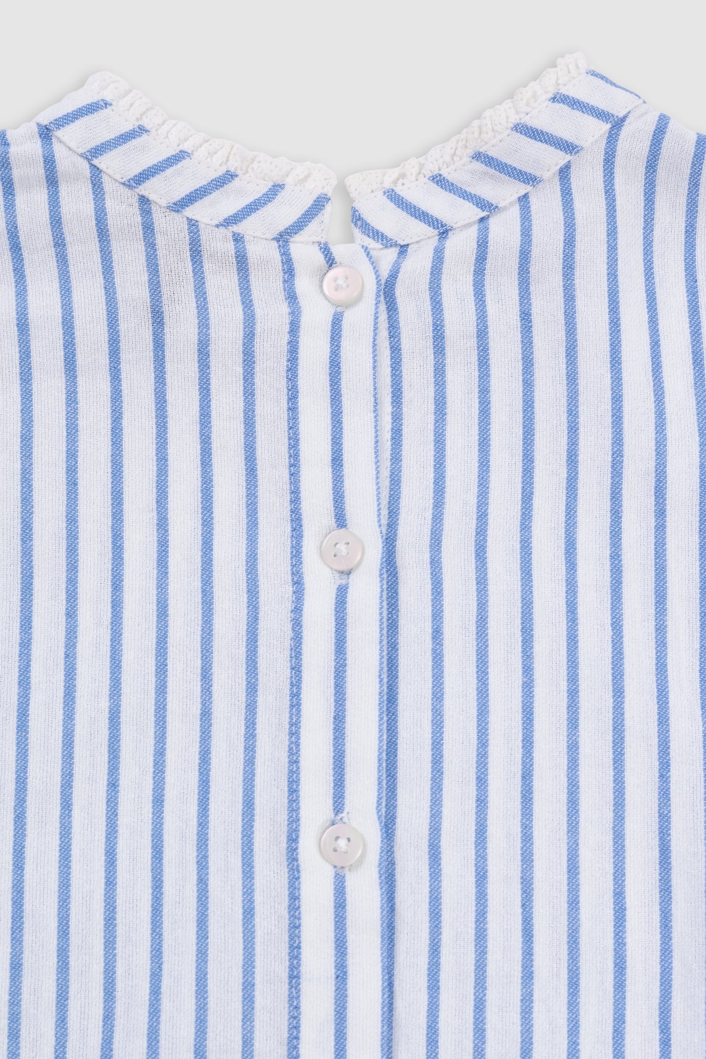 BLUE STRIPED BLOUSE WITH LACE COLLAR AND BASQUE 7