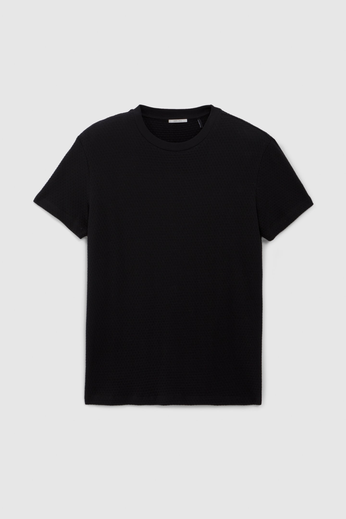 BLACK ORGANIC COTTON DECORATIVE JACQUARD T-SHIRT 4