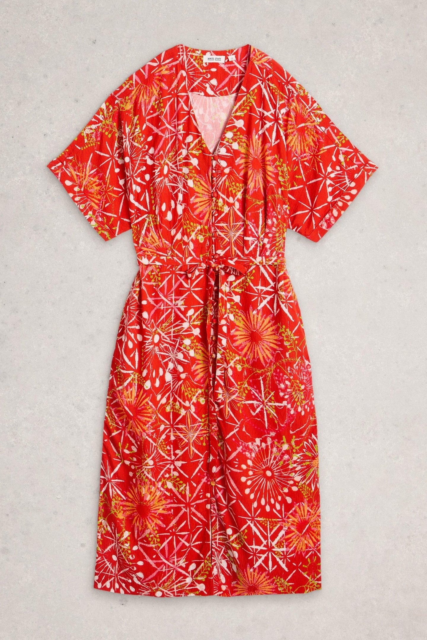 KIKI KIMONO DRESS RED MULTI 4