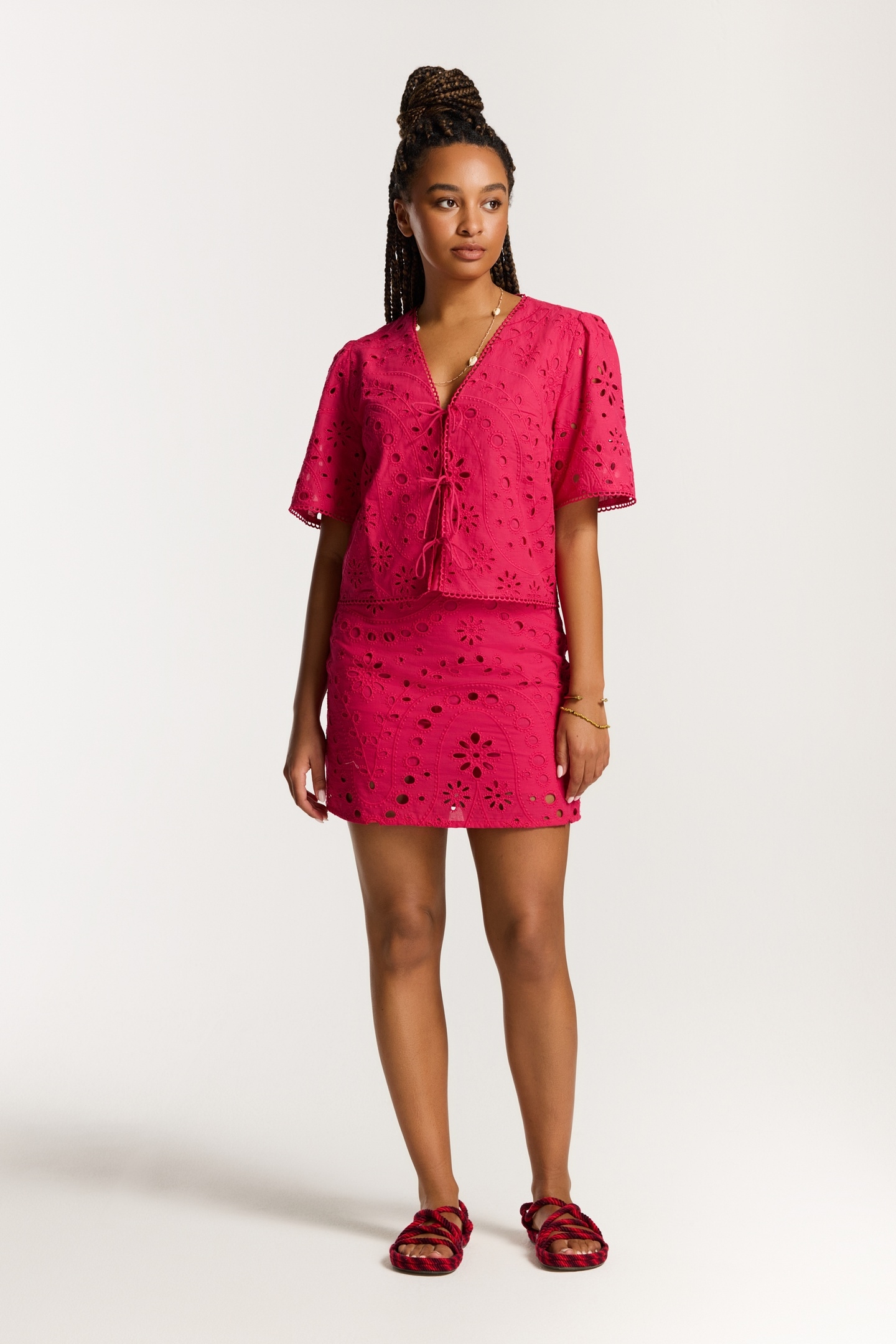 GINNY SKIRT PAISLEY BRODERIE RED PAISLEY BRODERIE 3