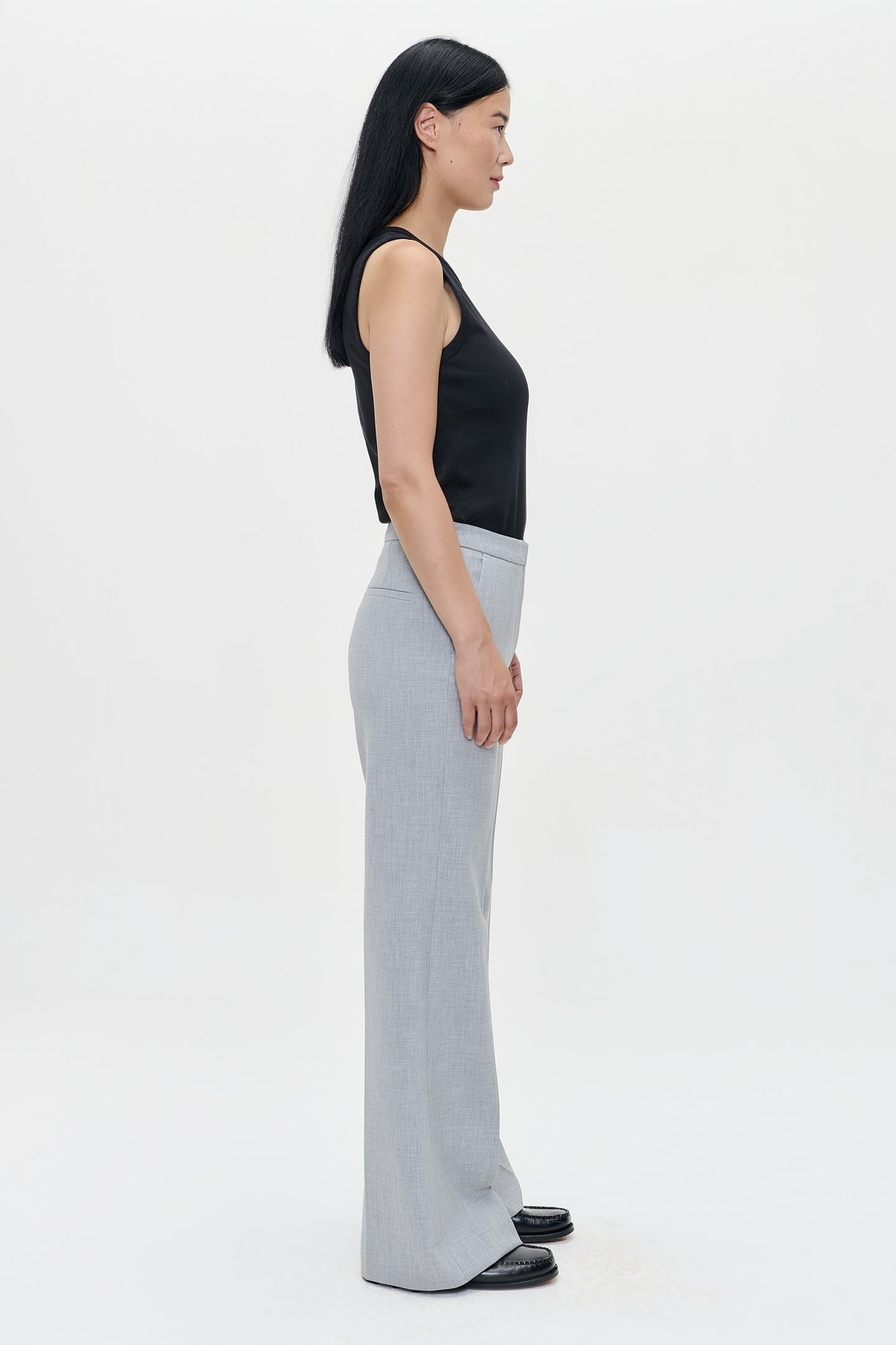 COMPACT STRETCH STELLA PANTS LIGHT GREY MELANGE 4