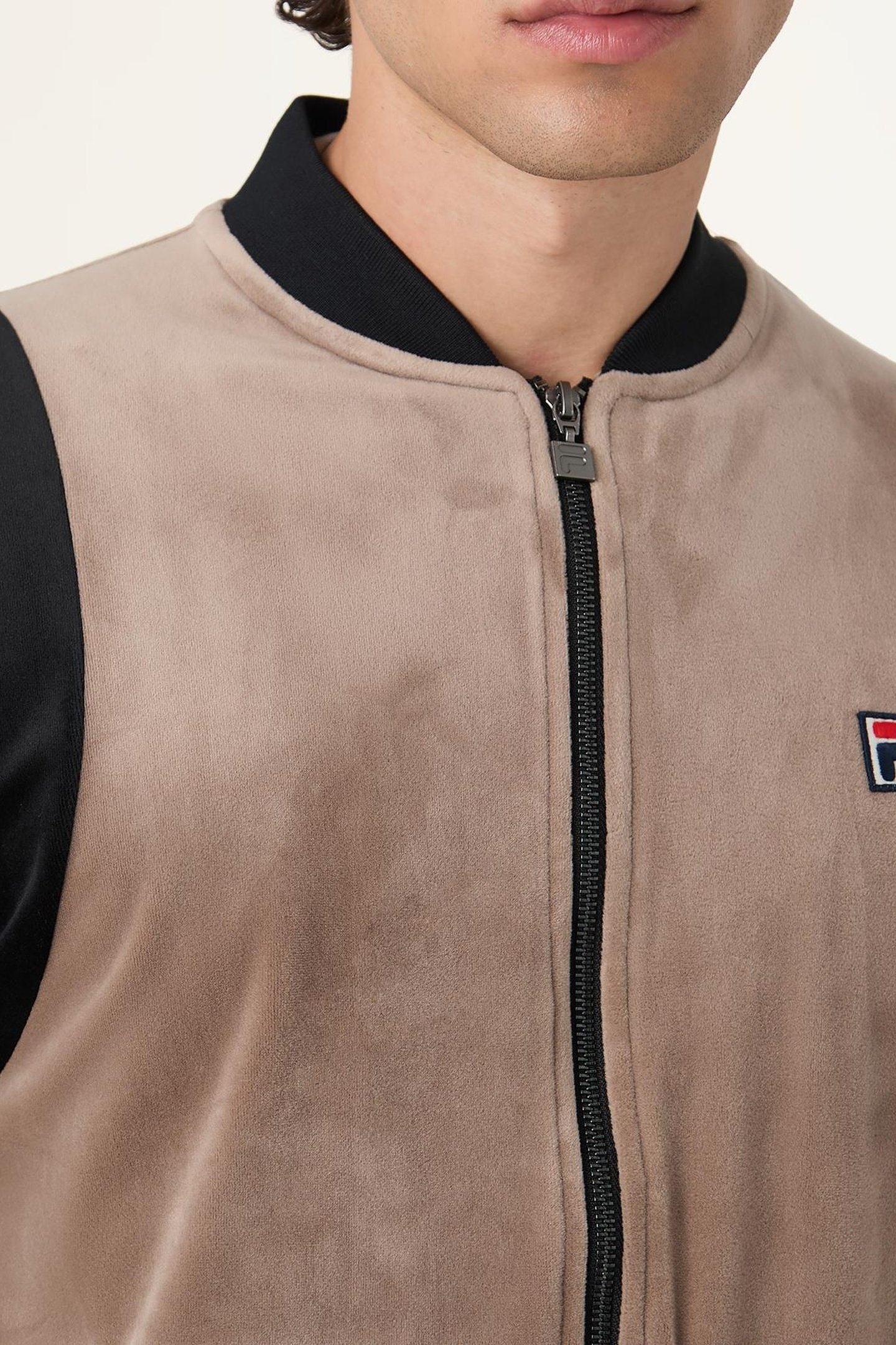 ADRIANO REGULAR VELOUR TRACK JACKET TAUPE GRAY-BLACK 6