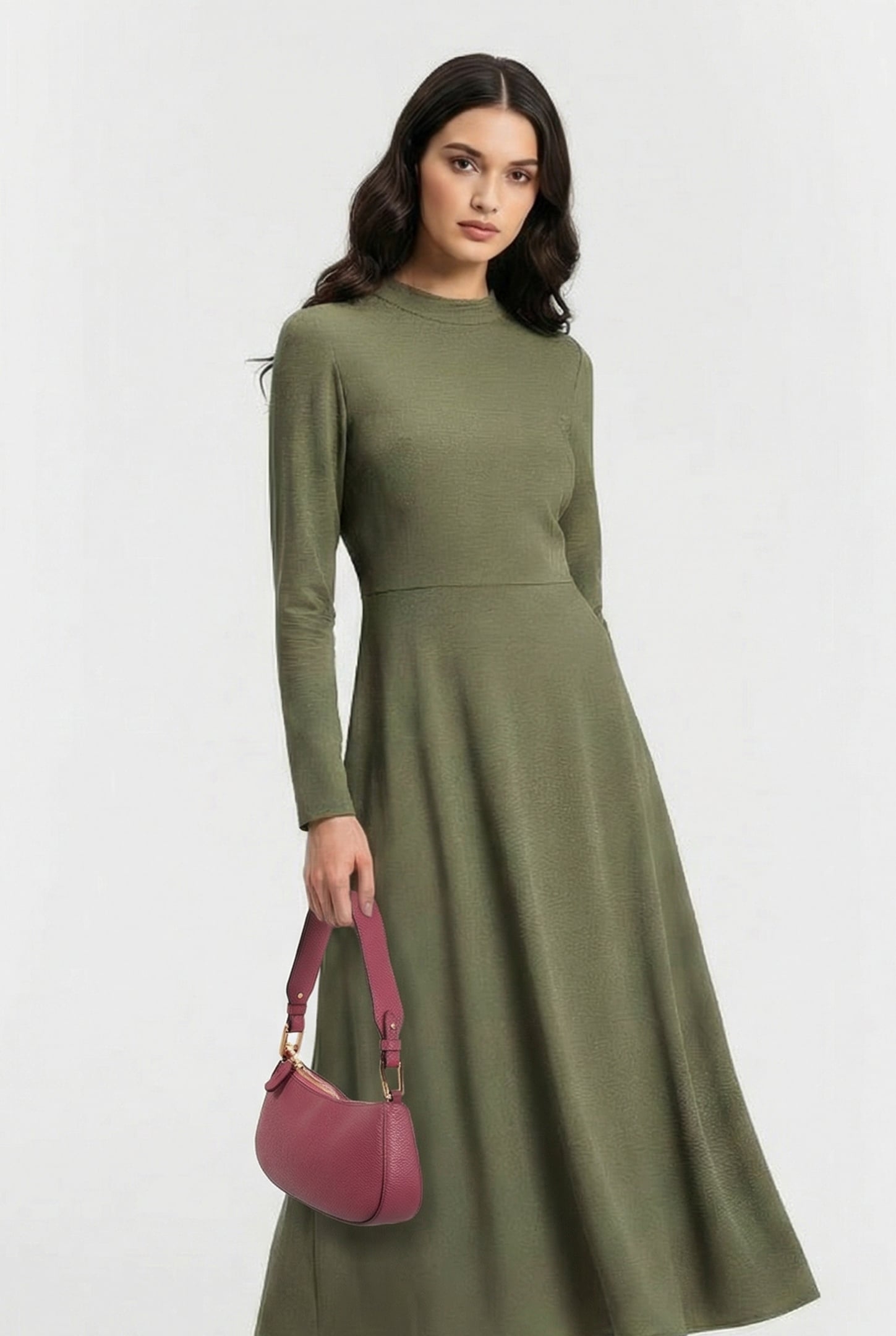 MINI SHOULDER BAG IN GRAINED LEATHER IN ROSEWOOD 1