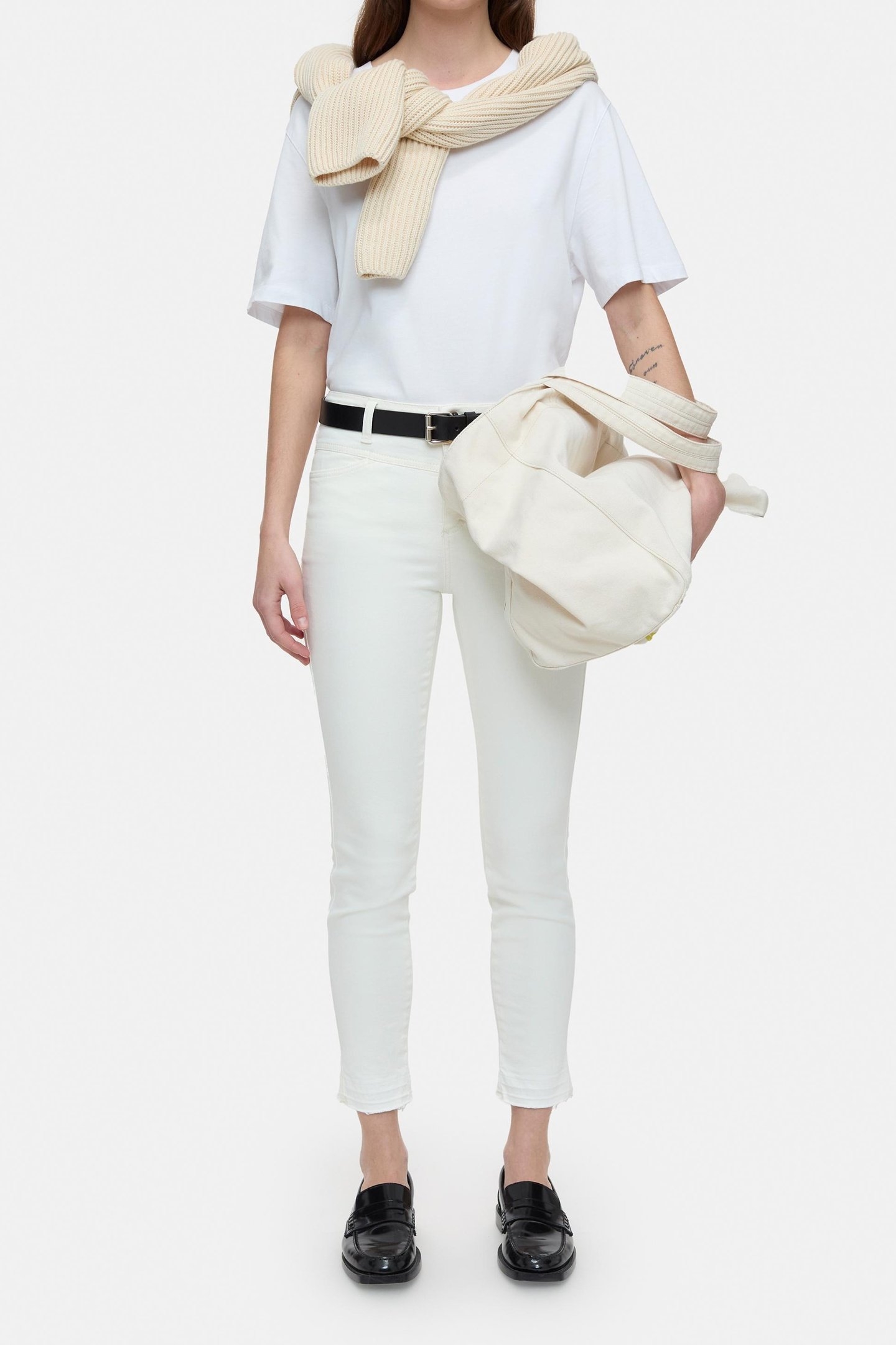 SKINNY PUSHER JEANS IVORY 1